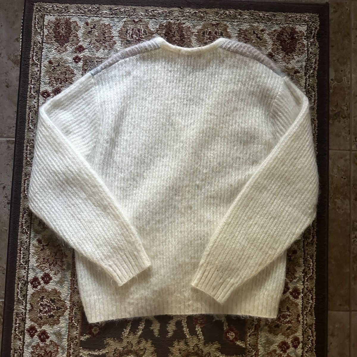 Supreme Supreme White Brushed Grid Cardigan | Grailed