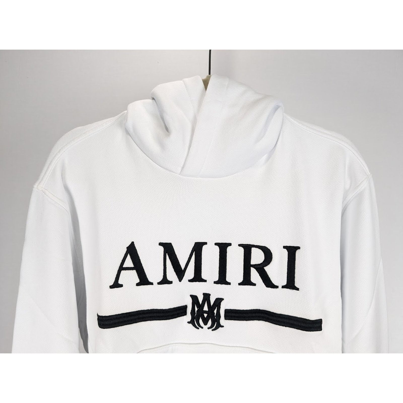 Amiri o1rshd1 MA Bar Embroidery Hoodie in White Size US XXL / EU 58 / 5 - 4 Thumbnail