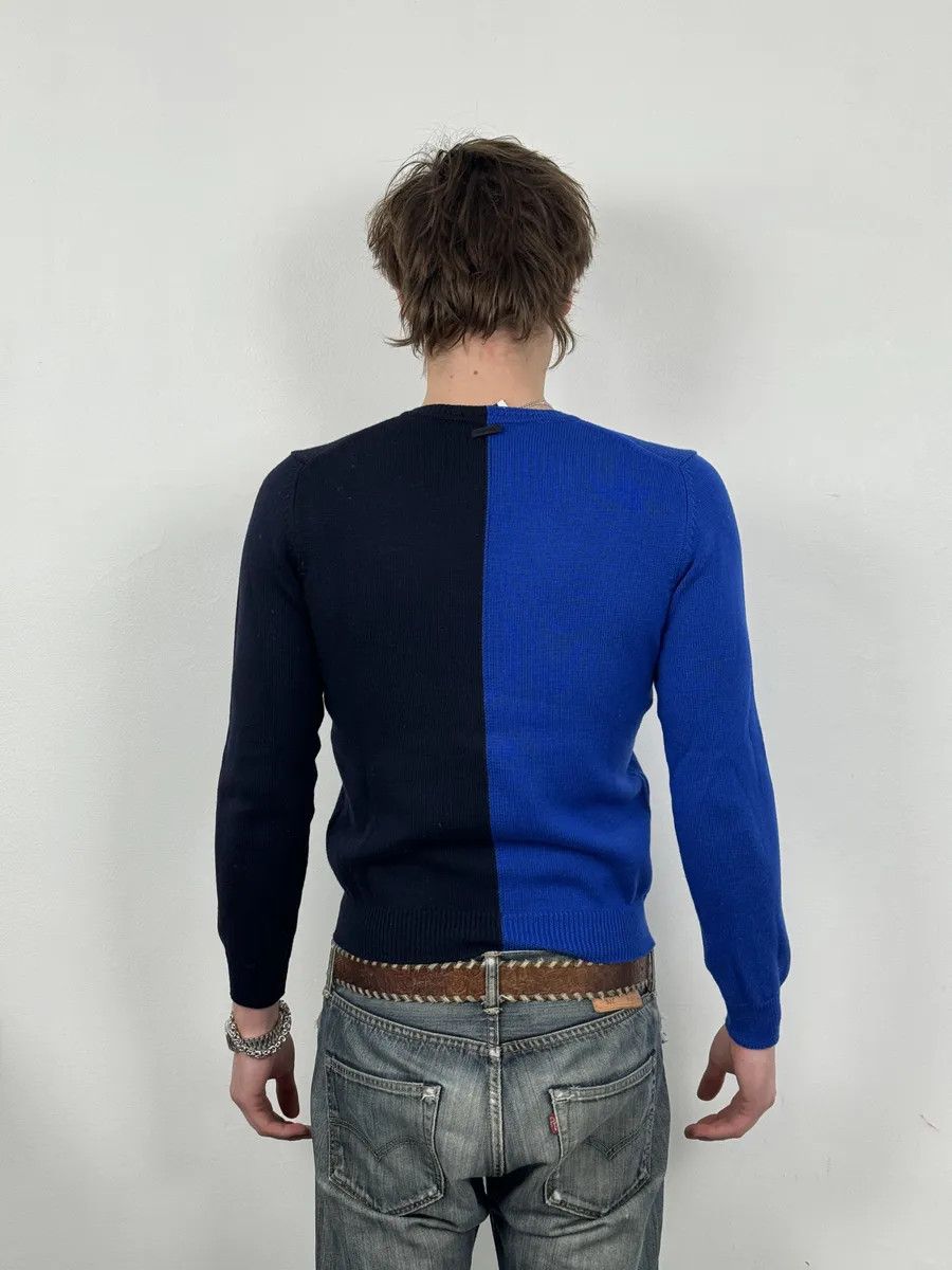 Dirk Bikkembergs 2000s Bikkembergs Two Tone Blue & Black Wool Sweater Size US S / EU 44-46 / 1 - 4 Thumbnail