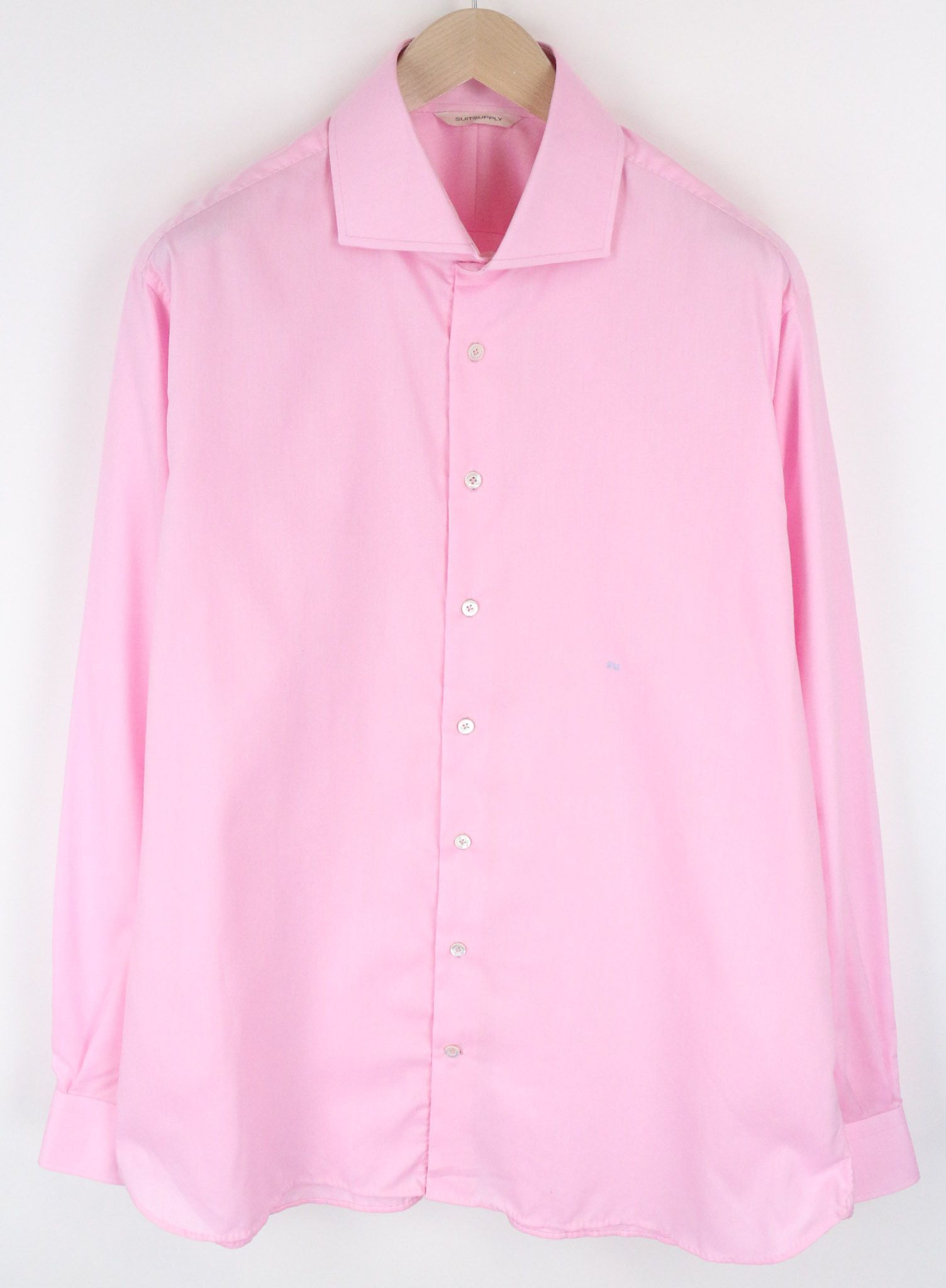 Suitsupply ~2XL Pink Cotton Cutaway Collar Shirt 72848 Size US XXL / EU 58 / 5 - 1 Thumbnail