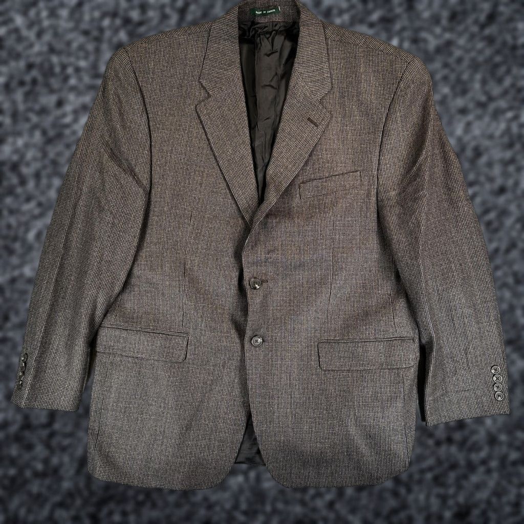 Ralph Lauren Lauren Ralph Lauren Sport Coat Mens 44R Brown Check Wool Two Button Blazer/Coat (Macy's) Size 44R - 1 Thumbnail