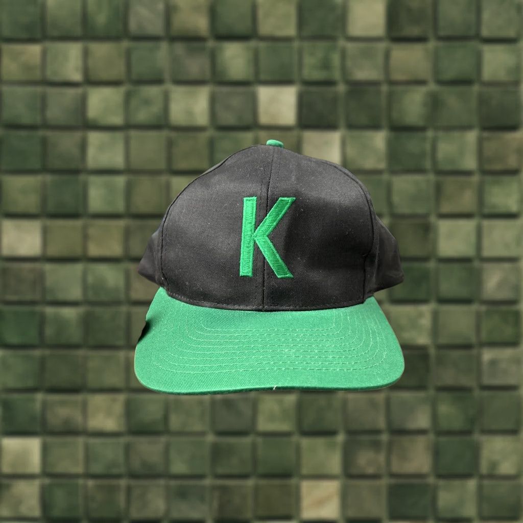 VINTAGE Kool Cigarettes Snapback Hat Cap K Black & Green Letter Adjustable 90s Logo Unisex Adults