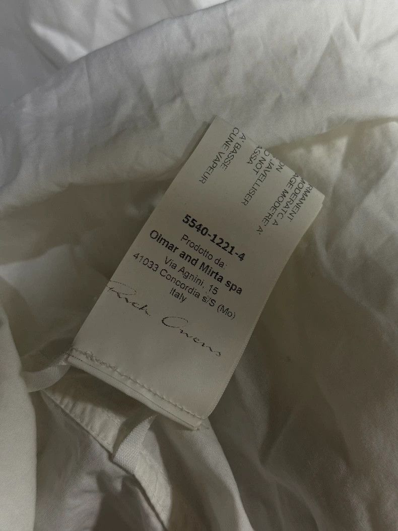 Rick Owens Rick Owens 15 FW mainline collarless white shirt Size US L / EU 52-54 / 3 - 9 Thumbnail
