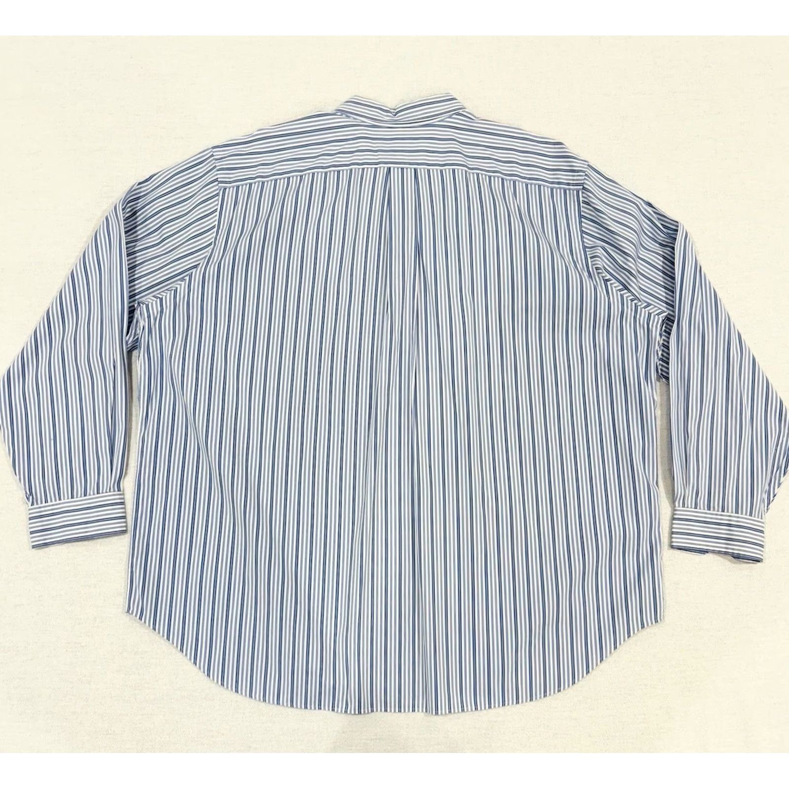 Polo Ralph Lauren VINTAGE Polo Ralph Lauren Button-Down Shirt Men’s 2XB Big & Tall Striped Blue Long Sleeve Knit Cotton Button-Up Collared 1953 Mens Big 2X Size US XXL / EU 58 / 5 - 3 Thumbnail
