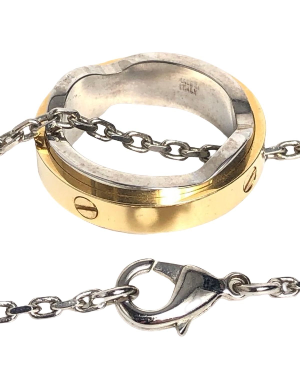 Dolce & Gabbana Two Tone Double Ring Necklace Size ONE SIZE - 4 Thumbnail