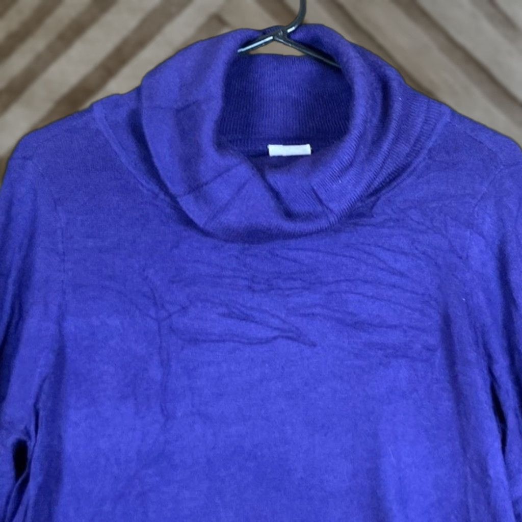 Vintage Zenergy Chicos Womens Sweater Purple Turtleneck Zipper Expand Side Stretch 1 (M) Size M / US 6-8 / IT 42-44 - 1 Thumbnail