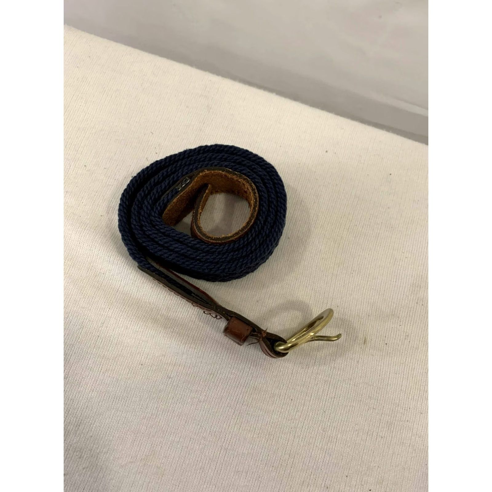 Johnston & Murphy Johnston & Murphy Men's Braided Belt Solid Brass Buckle Size 36 Leather Trim Brown Navy Size 36 - 6 Thumbnail
