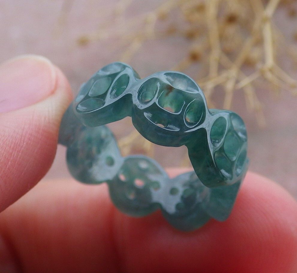 Other 108655 VS Jadeite Jade Green RING OLD Money Circle NO 5.25 Size ONE SIZE - 2 Thumbnail