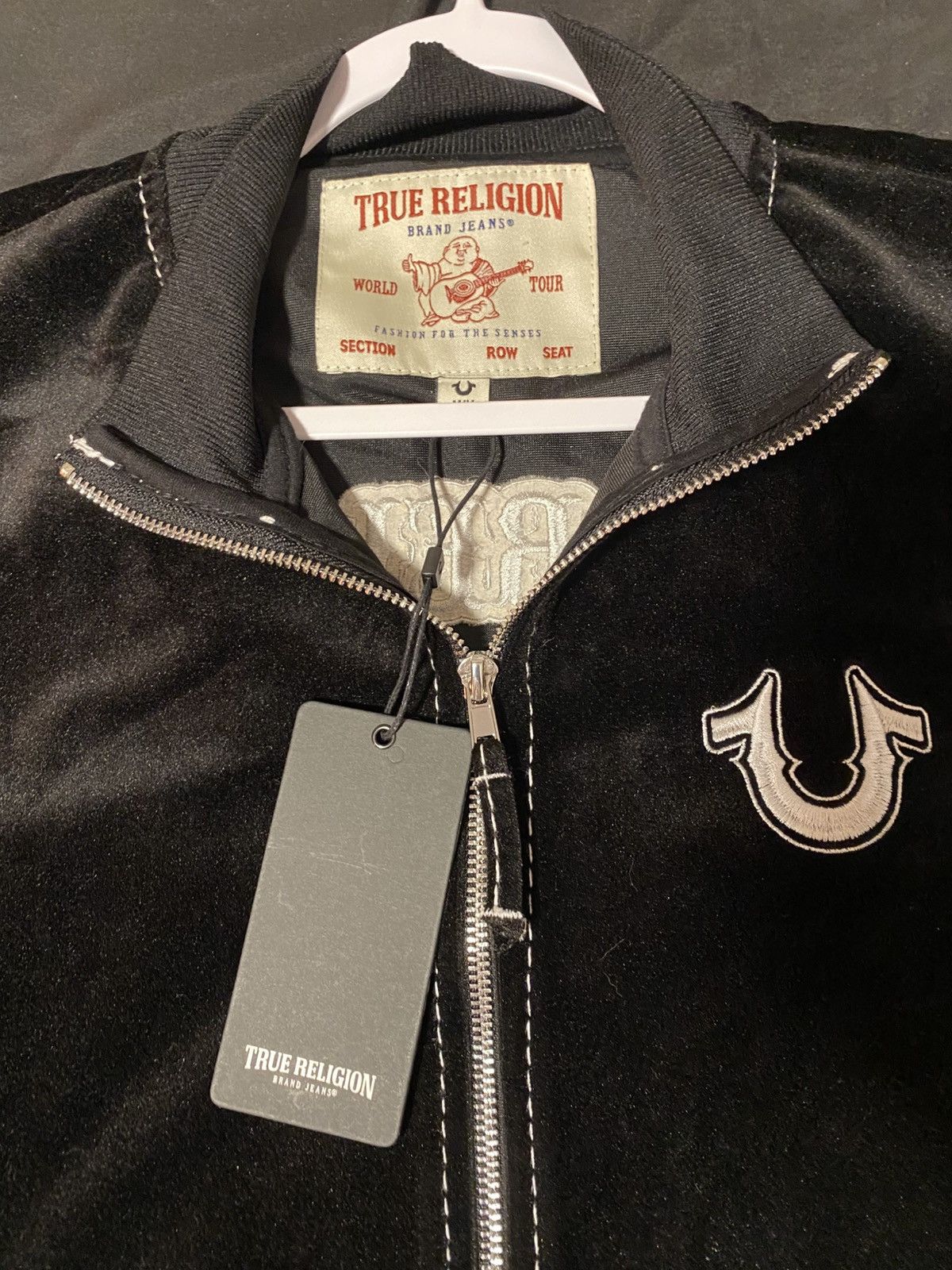 True Religion Men’s black velvet true religion collard hoodie Size US M / EU 48-50 / 2 - 8 Thumbnail