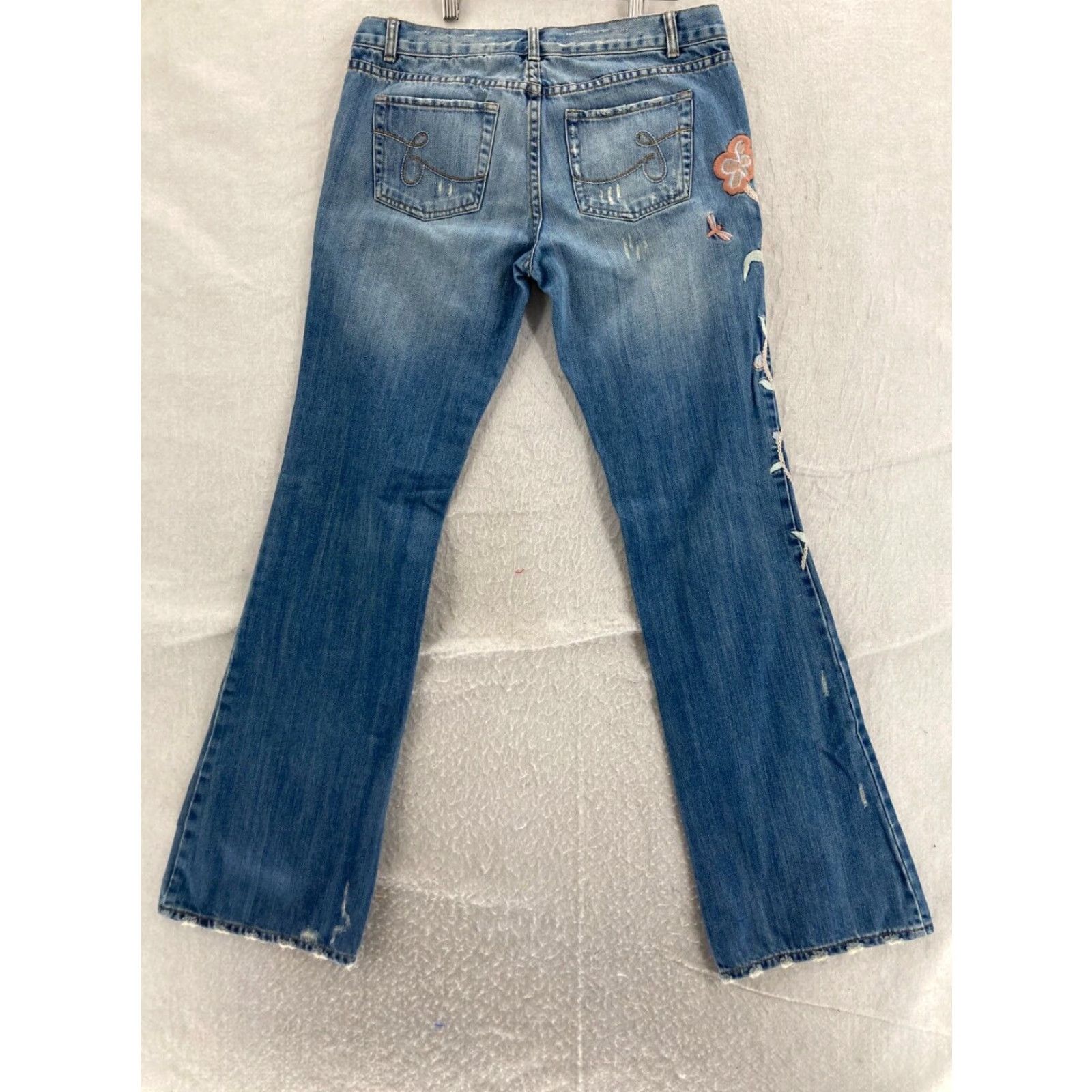 Vintage Devoted Jeans Women's Bootcut 29 Blue Denim with Embroidered Pockets Regular Fit Size 29" - 7 Thumbnail