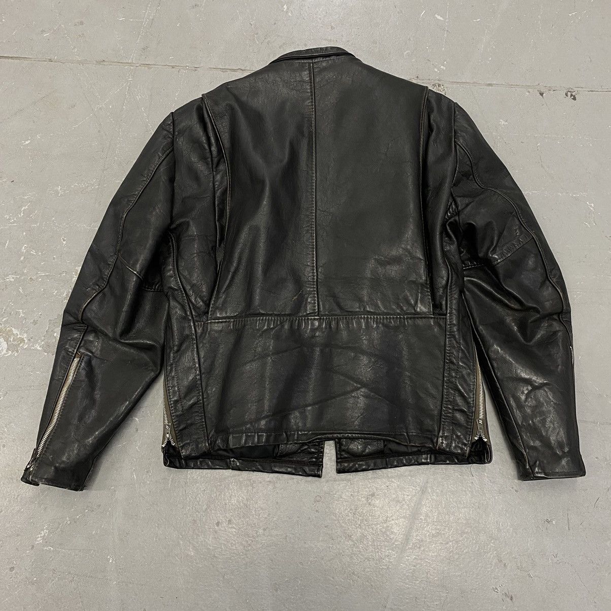 Japanese Brand × Vintage Vtg 60s 70s Excelled Black Leather Cafe Racer Moto Jacket Size US M / EU 48-50 / 2 - 19 Thumbnail