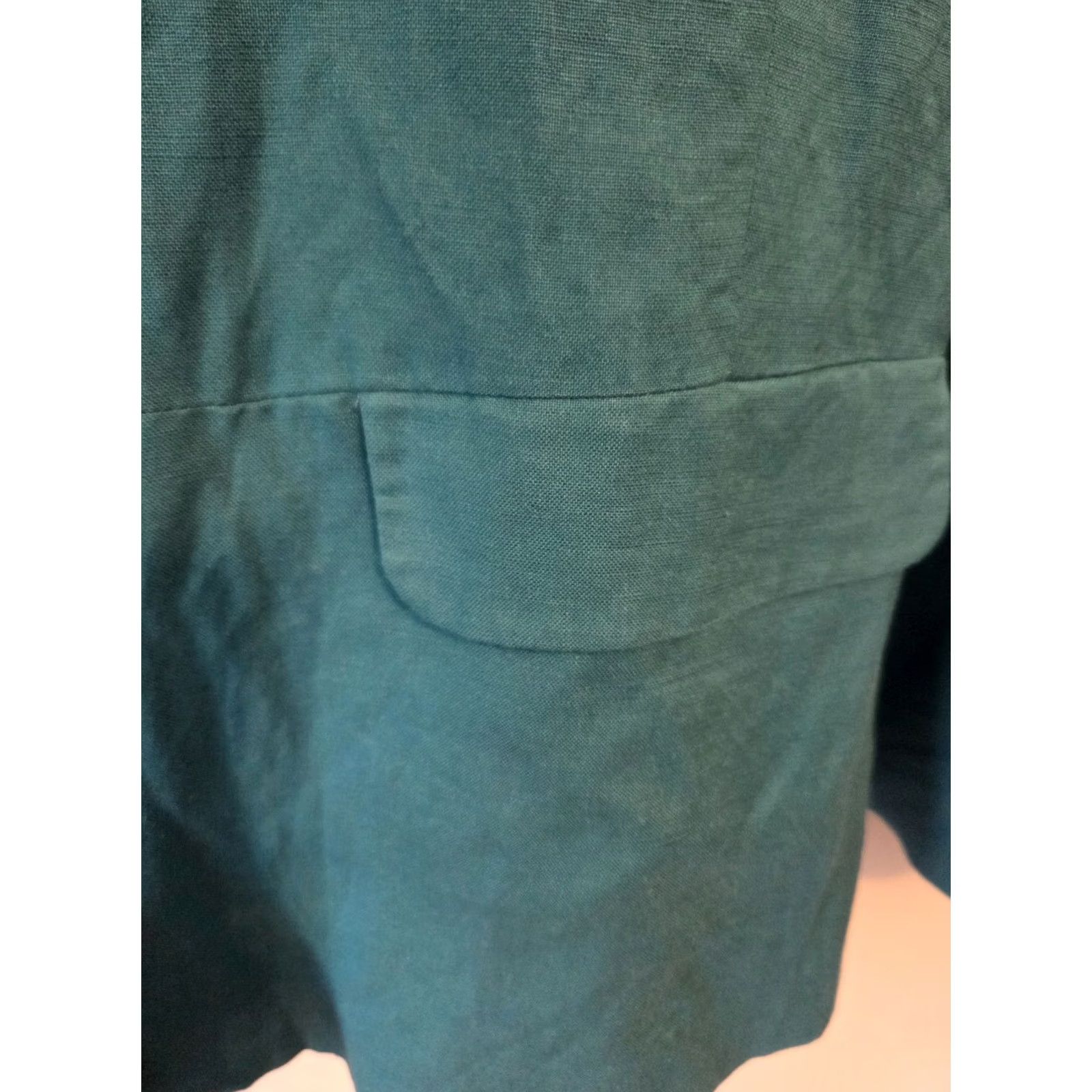 Vintage VINTAGE JG Hook Blazer Jacket Teal Linen Blend 32W Plus | Women Blazer, Long Sleeve, Solid Blue, Plus Size, Dry Clean Only, 80s-90s (If applicable) Size XXS / US 00 / IT 34 - 4 Thumbnail