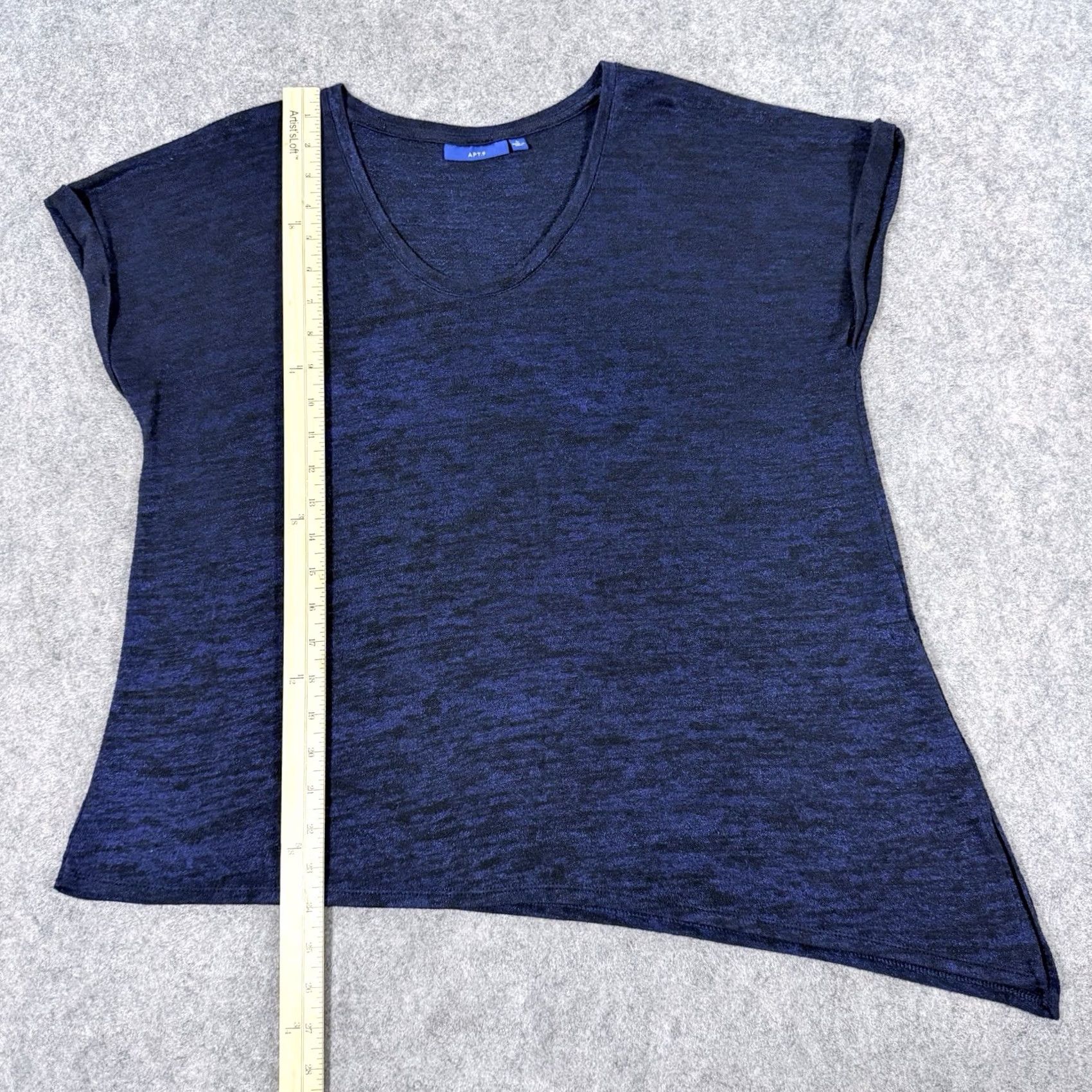 Apt. 9 Apt. 9 T-Shirt Short Sleeve Navy Blue Women Size L Casual Lightweight Shirt Size L / US 10 / IT 46 - 6 Thumbnail