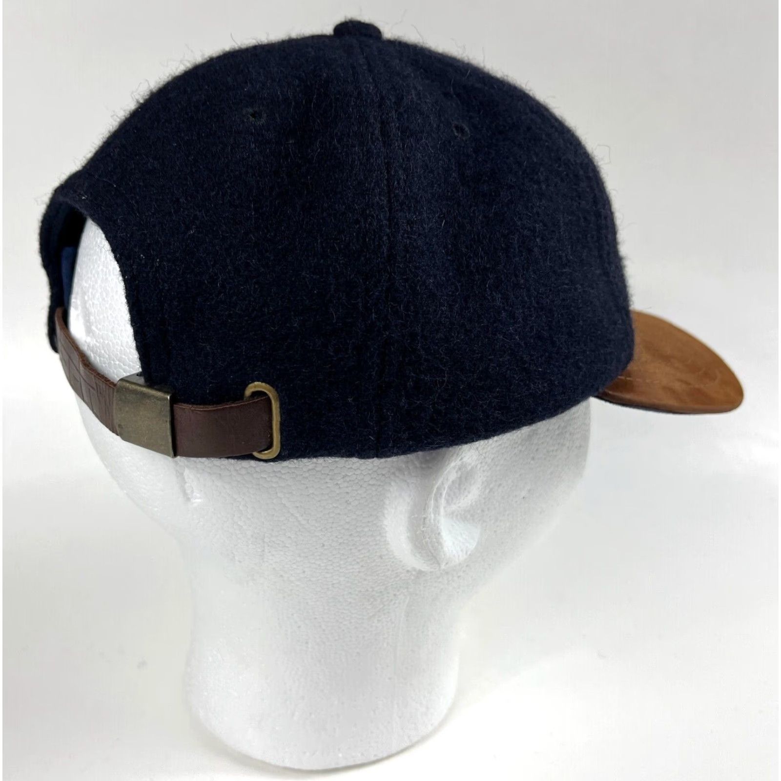 Vintage VINTAGE ESPN The Industry Strapback Hat Suede Brim Made in USA Navy Blue Adult One Size Adjustable Mens 90s Sports Hat Size ONE SIZE - 7 Thumbnail