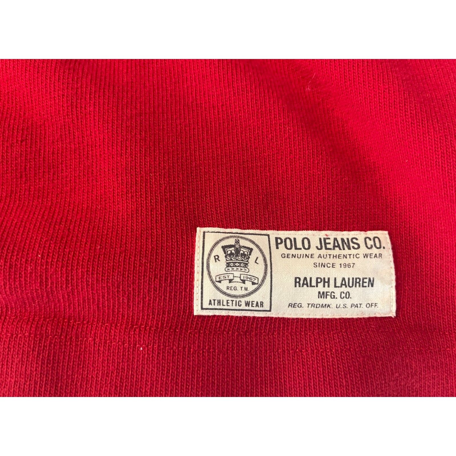 Vintage VINTAGE Polo Jeans Co Ralph Lauren 67 Long Sleeve Red Pullover Sweater XL Men Cotton Logo Crew Neck 90s Size US XL / EU 56 / 4 - 2 Thumbnail