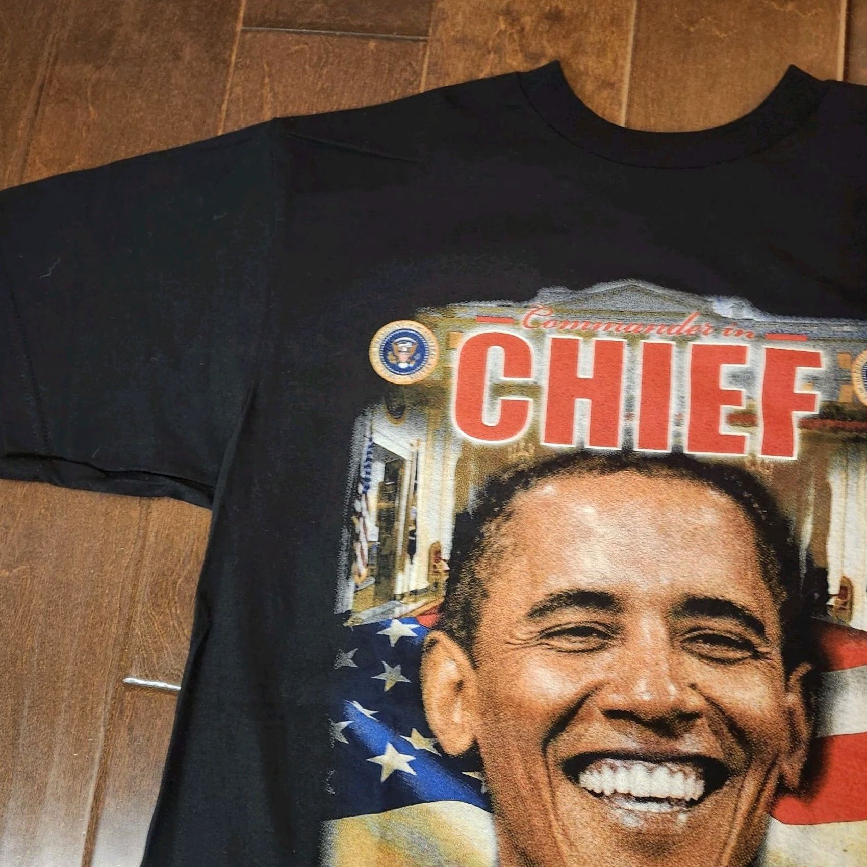 Vintage Barack Obama T Shirt Adult M Black USA President Graphic Print Crew Neck Short Sleeve Patriotic 44th Size US M / EU 48-50 / 2 - 5 Thumbnail