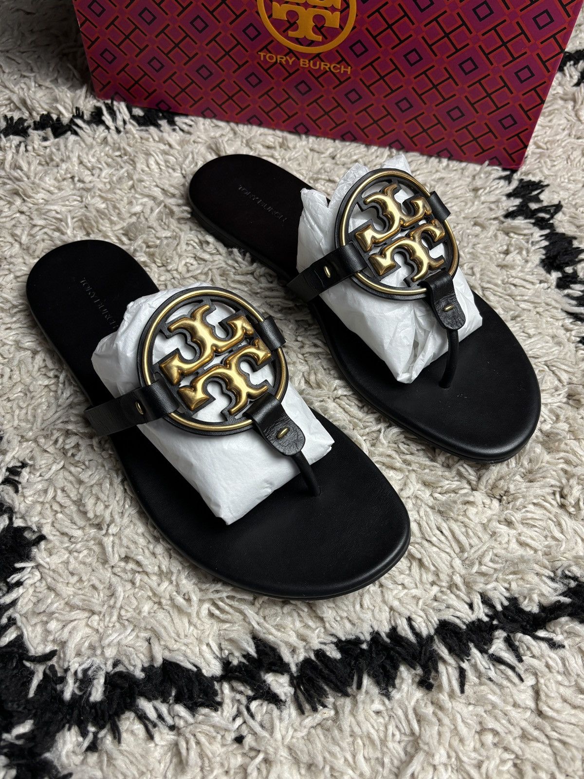 Tory Burch Tory Burch Meta Miller Black Sandal Size US 9.5 / IT 39.5 - 1 Thumbnail