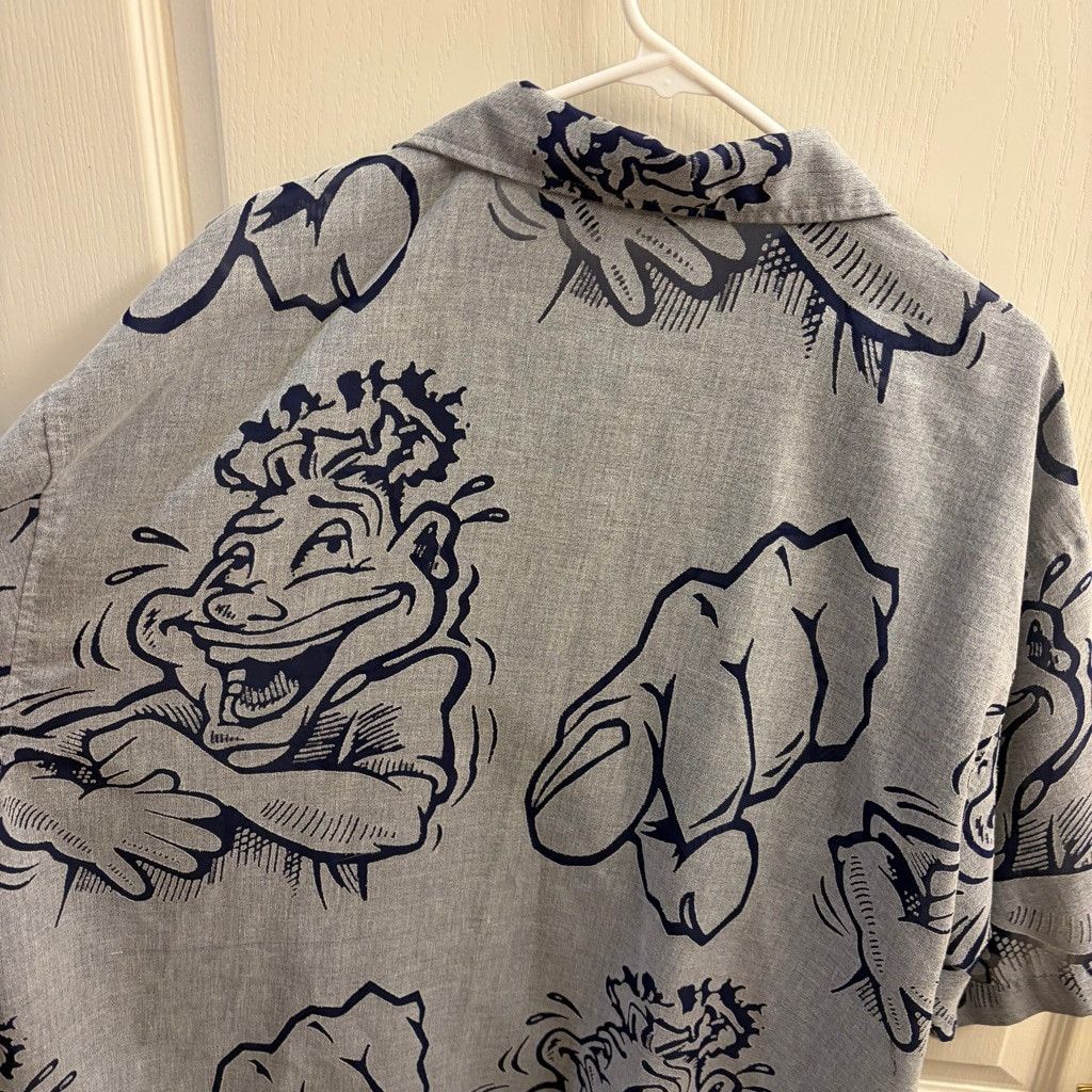 Fubu Men's No Boundaries Y2K SK8 Button Down Shirt XL Gray Navy Size US XL / EU 56 / 4 - 6 Thumbnail