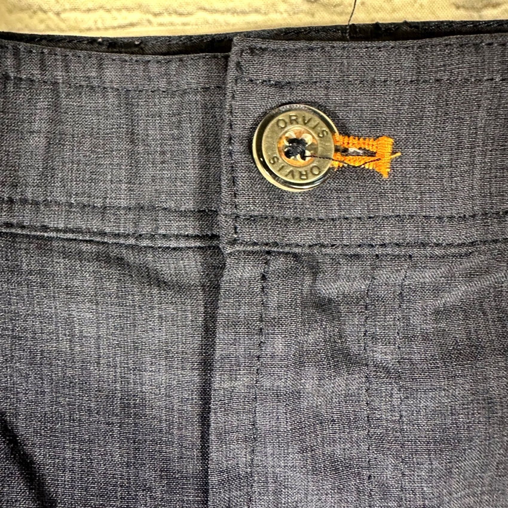 Orvis Orvis Mens Performance Shorts Size 42 Navy Blue Heathered Flat Front Size US 41 - 2 Thumbnail