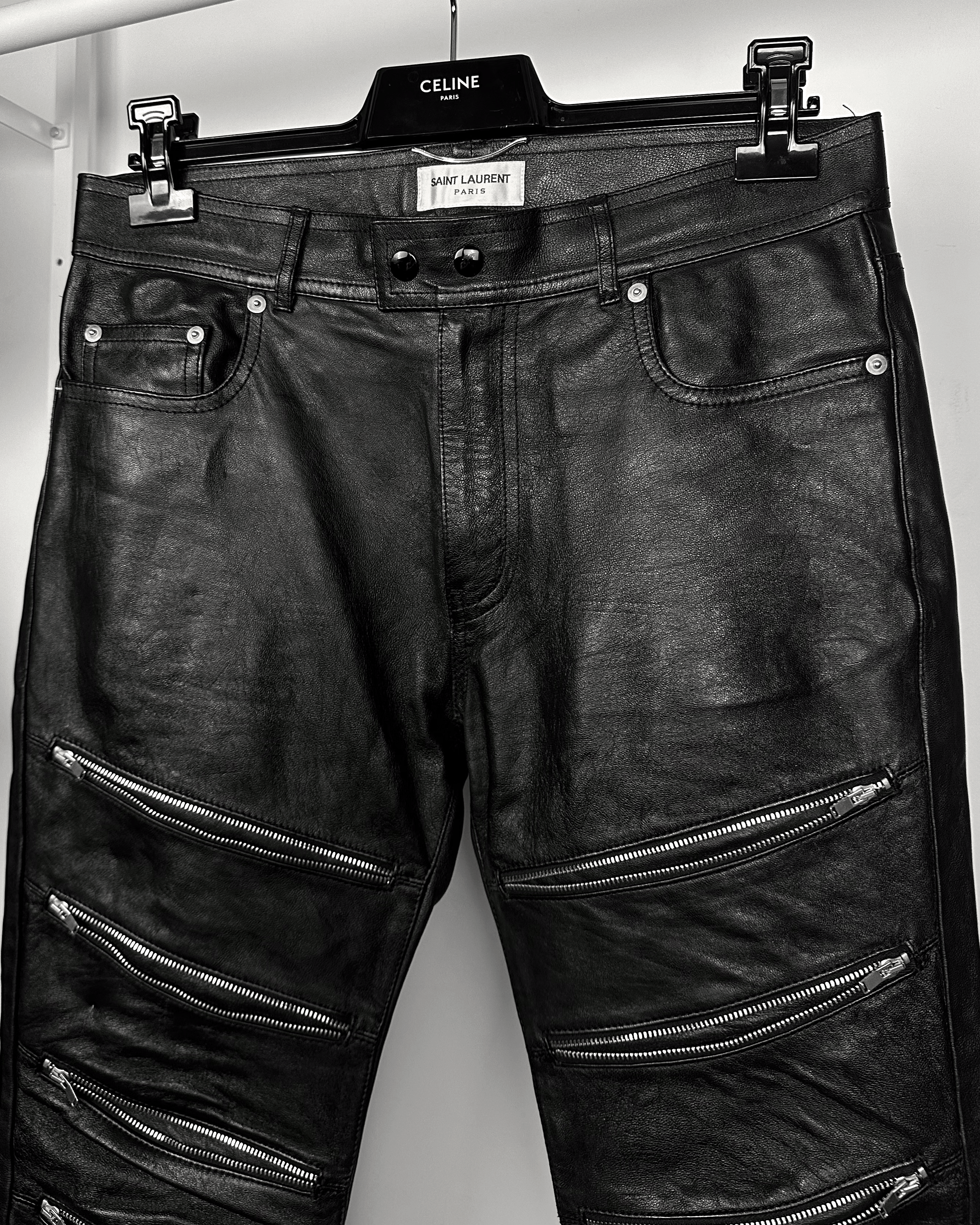 Saint Laurent Paris Saint Laurent Multi Zip Leather Biker Pants Size US 36 / EU 52 - 4 Thumbnail