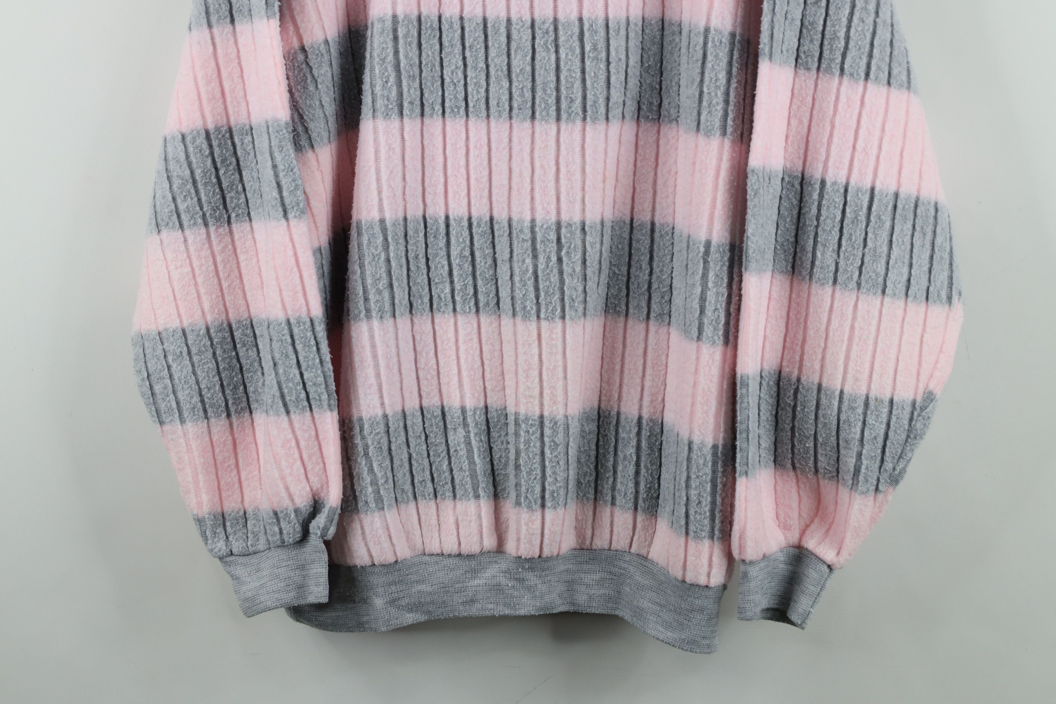 Vintage Vintage 90s Streetwear Block Ribbed Fleece Sweatshirt USA Size XL / US 12-14 / IT 48-50 - 3 Thumbnail