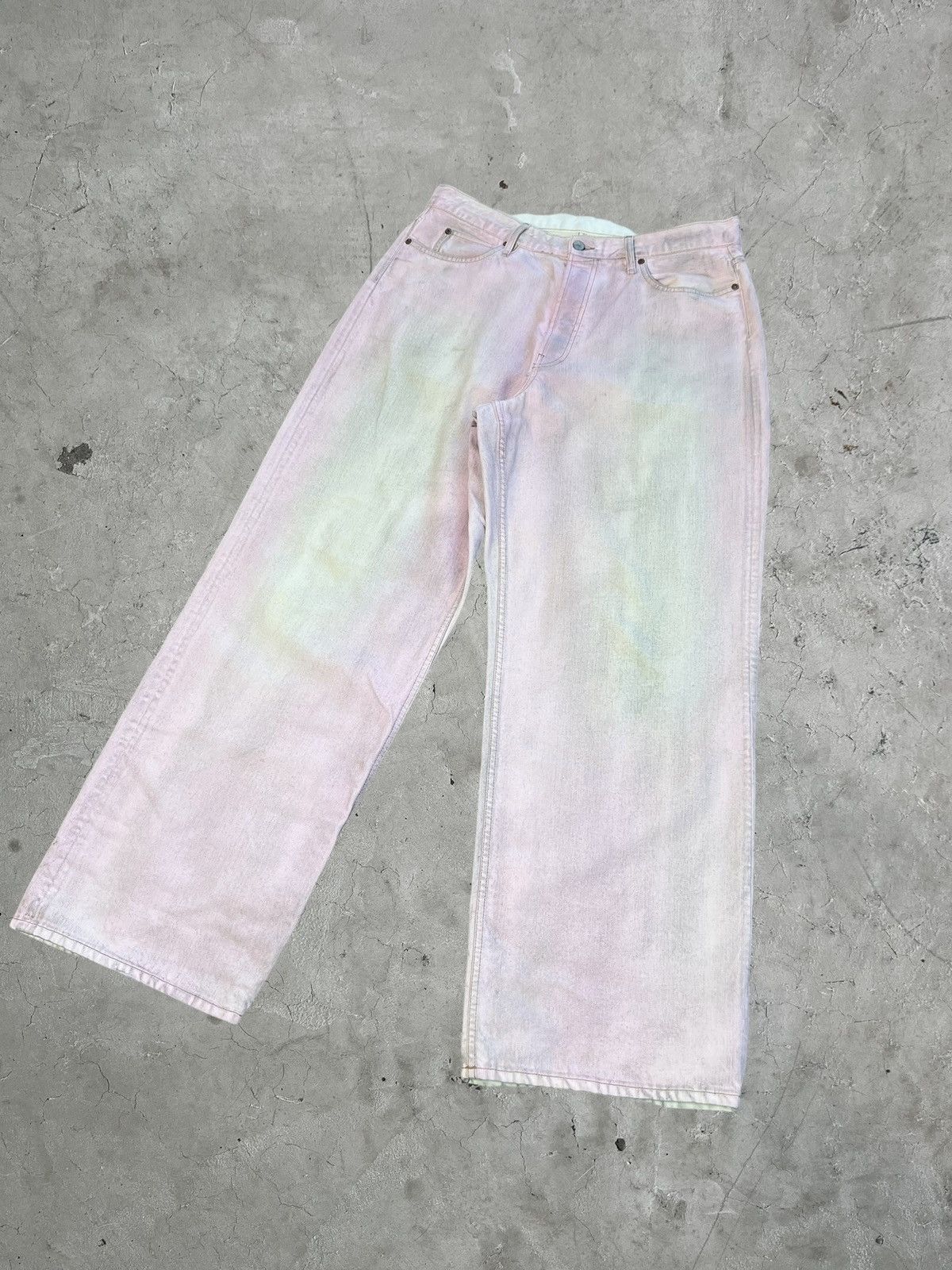 Acne Studios Acne Studios Pink Waxed Baggy Denims Size US 34 / EU 50 - 3 Thumbnail