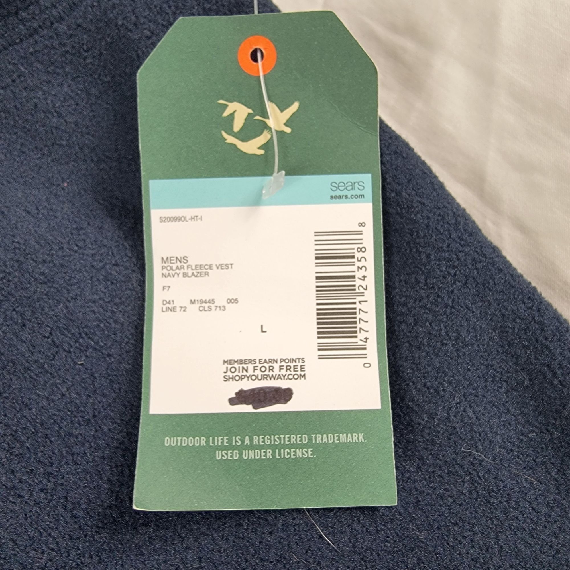 Other Outdoor Life Mens Large Polar Fleece Navy Blazer Vest Casual Size US L / EU 52-54 / 3 - 7 Thumbnail