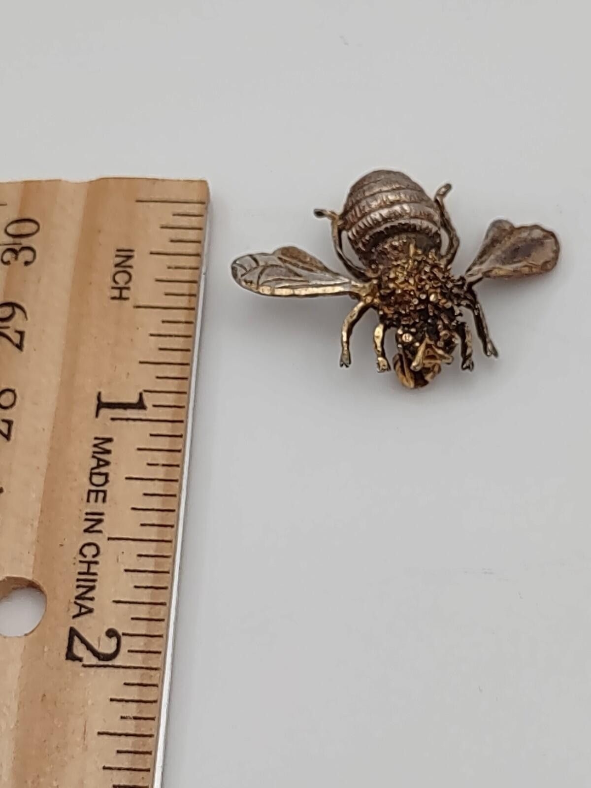 The Unbranded Brand Vintage Sterling Silver Bee Brooch 925 MEX Eagle Mark Pin Size ONE SIZE - 3 Thumbnail