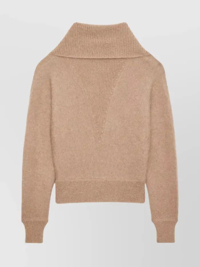 Saint Laurent Paris o1la1rc1a1225 751095 Shawl Neck Sweater in Mohair in Brown Size US XL / EU 56 / 4 - 2 Thumbnail