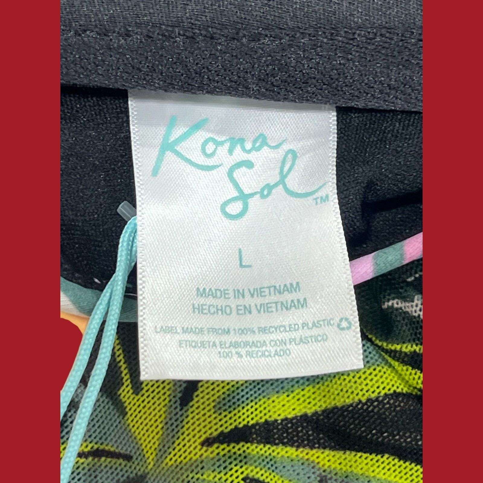 Other Kona Sol -Women's Tropical Leaf Print Flyaway Bandeau Tankin Size ONE SIZE - 9 Thumbnail