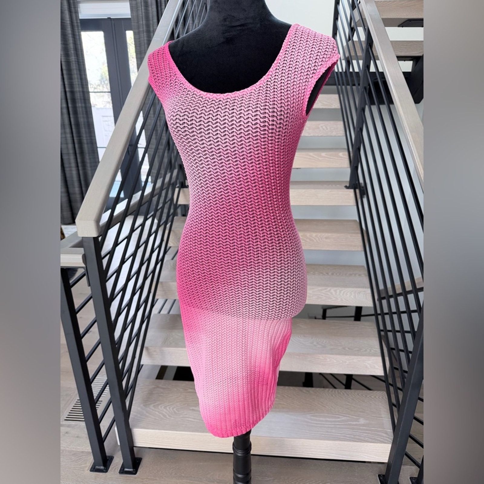 Other New Y2K Pink Ombre Knit Dress Bach Vacation Cover Up size XS Size ONE SIZE - 3 Thumbnail