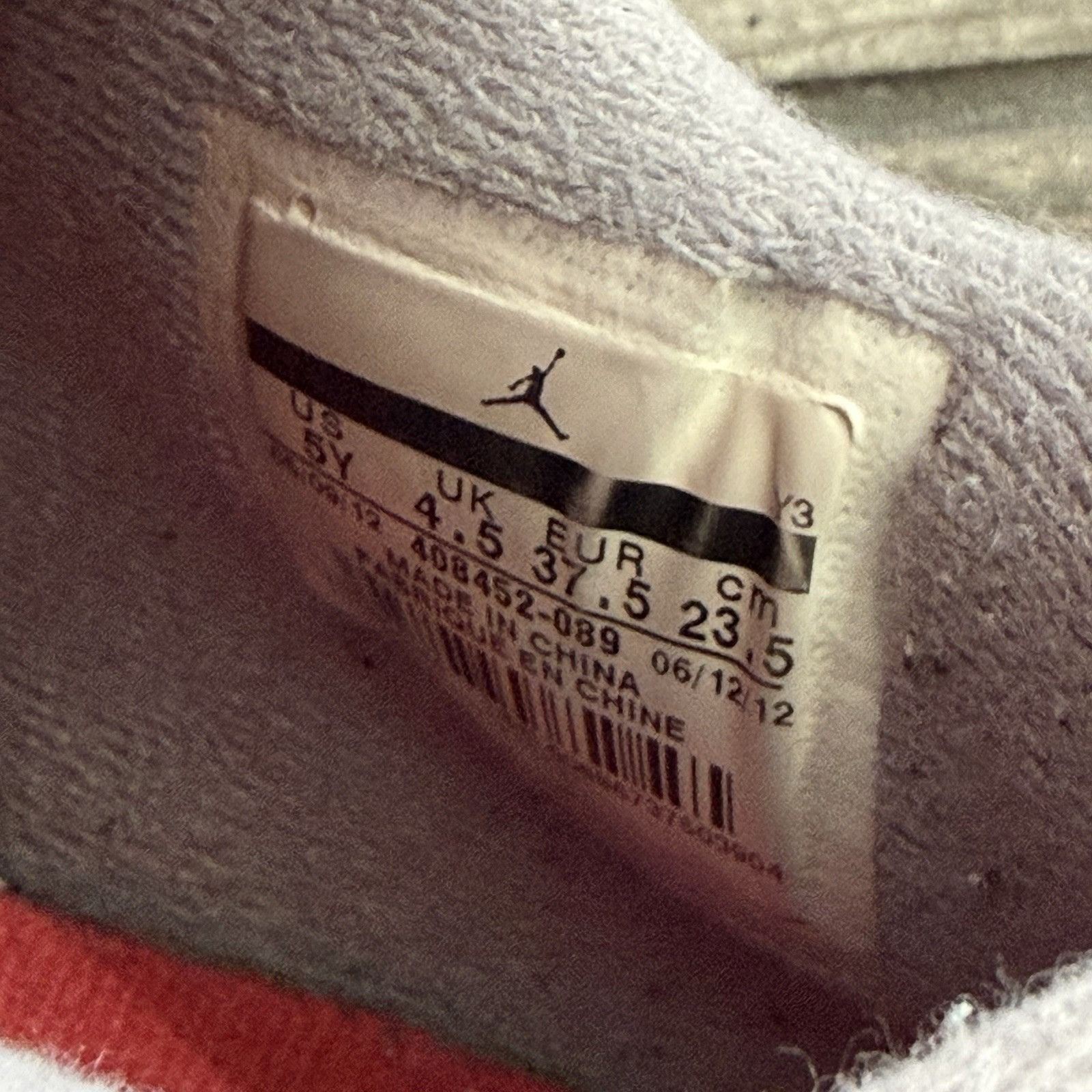 Jordan Brand 2012 AIR JORDAN 4 AJR 'BRED' BLACK CEMENT RED RETRO 408452-0 Size US 5 / EU 37 - 9 Thumbnail