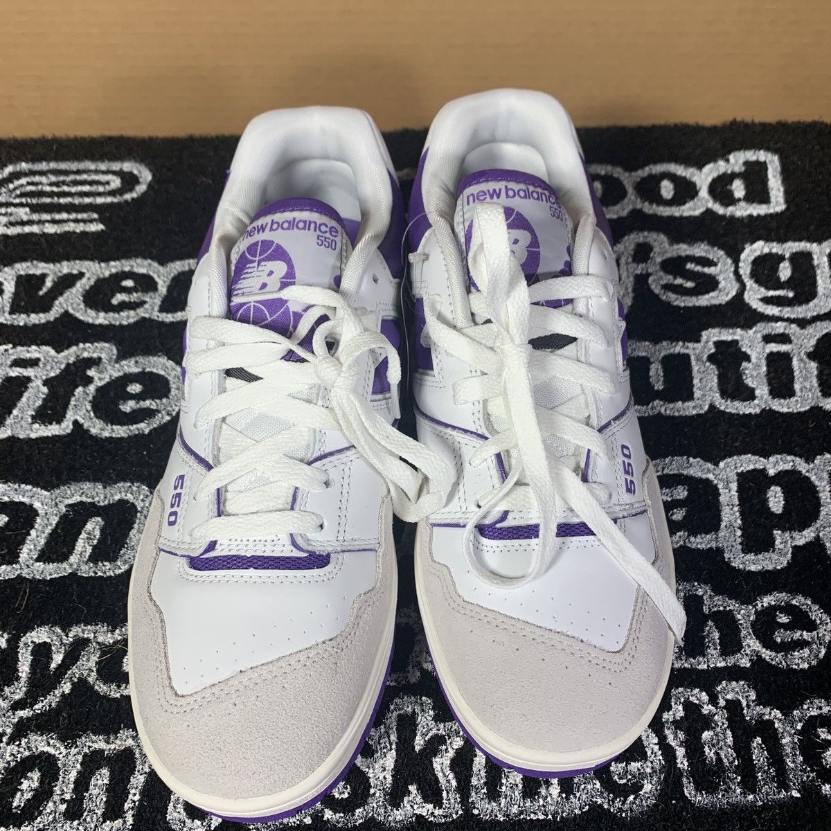 New Balance New Balance 550 Purple White Size US 9 / EU 42 - 4 Thumbnail