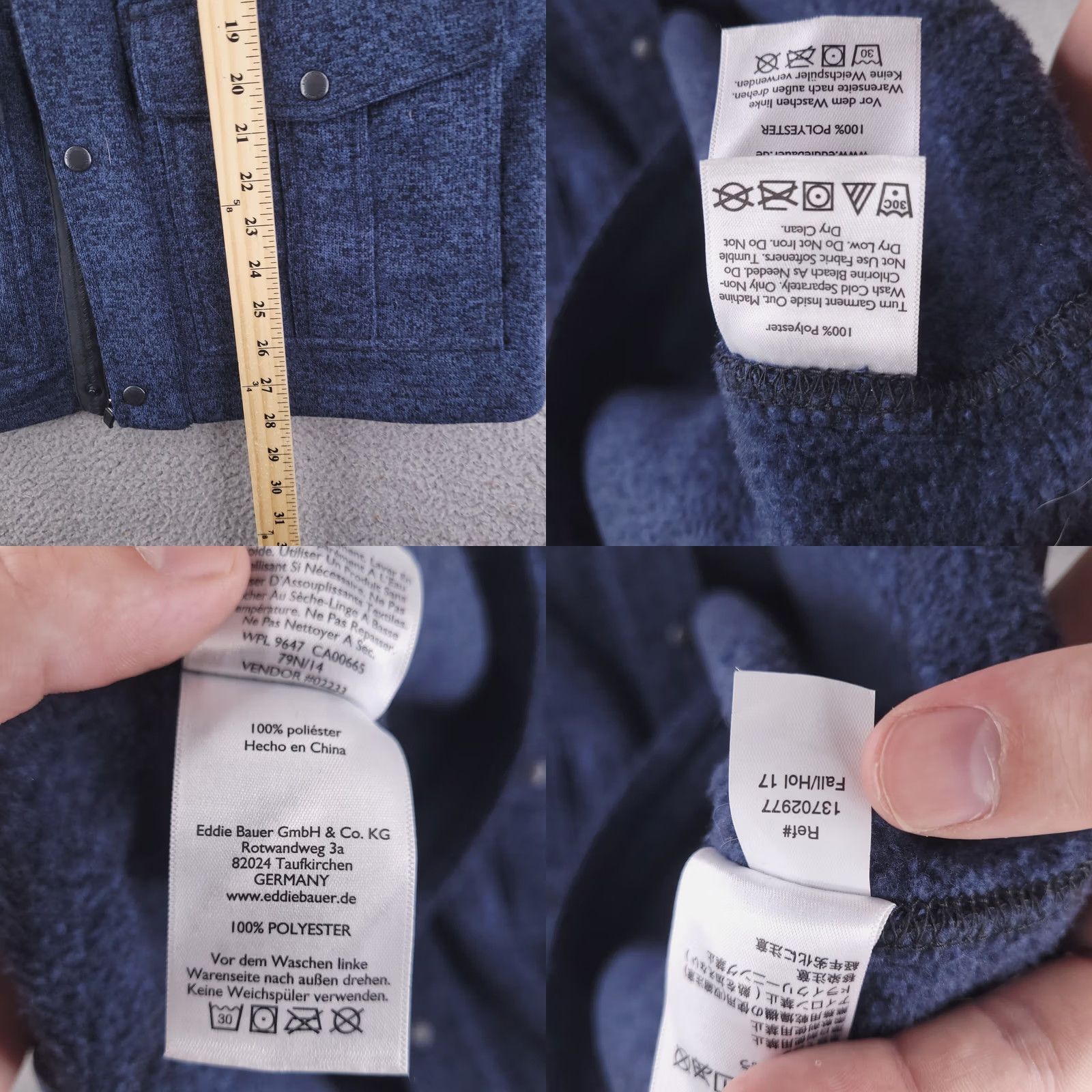 Eddie Bauer Eddie Bauer Sweater Mens M Blue Camp Pocket Fleece Pullover - Collared, Regular Size, Good Condition, Pockets, Blue, M, Men Size US M / EU 48-50 / 2 - 8 Thumbnail