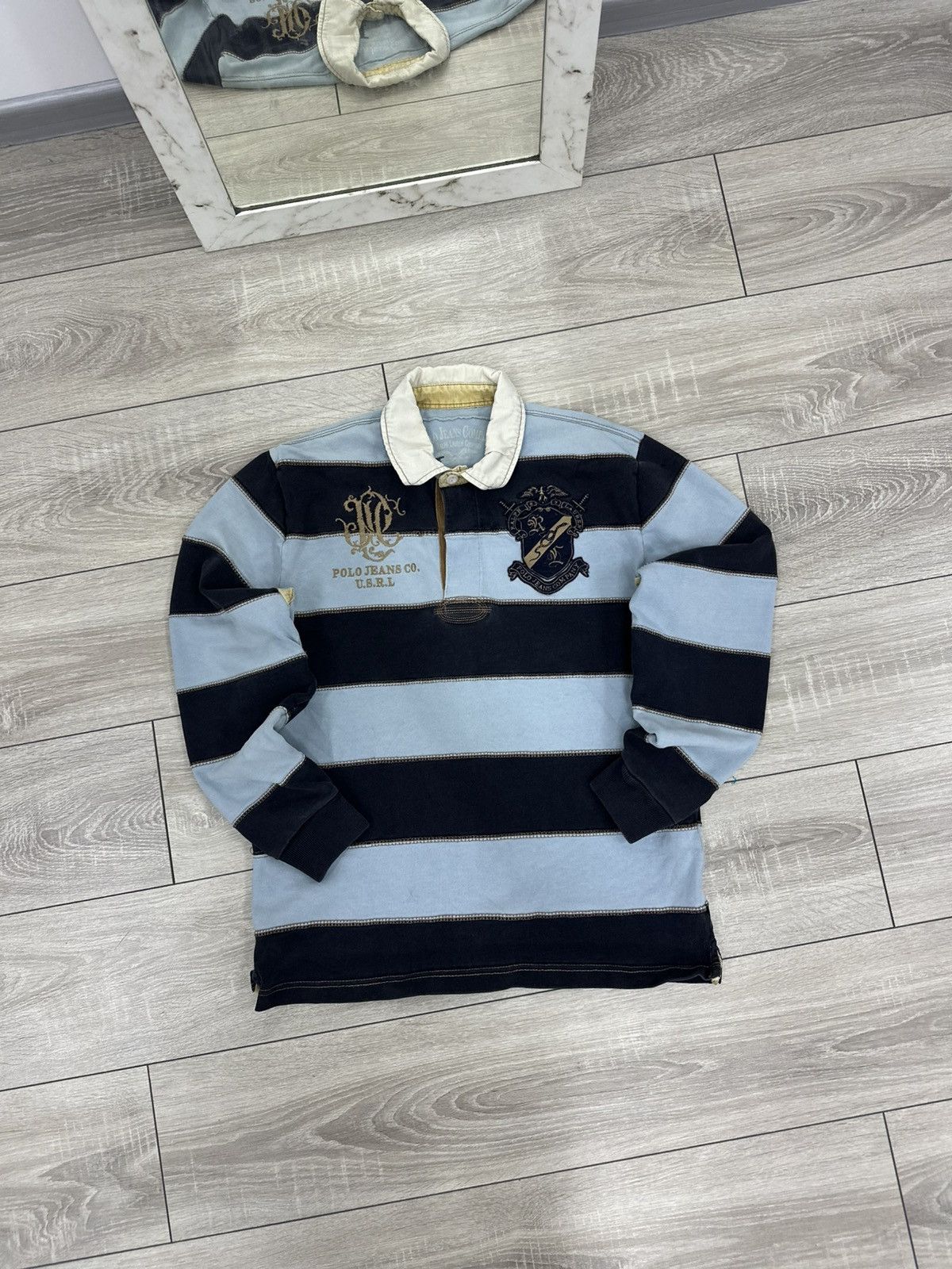 Polo Ralph Lauren Polo Ralph Lauren Vintage 90s Rugby Polo Longsleeve Size US M / EU 48-50 / 2 - 2 Thumbnail