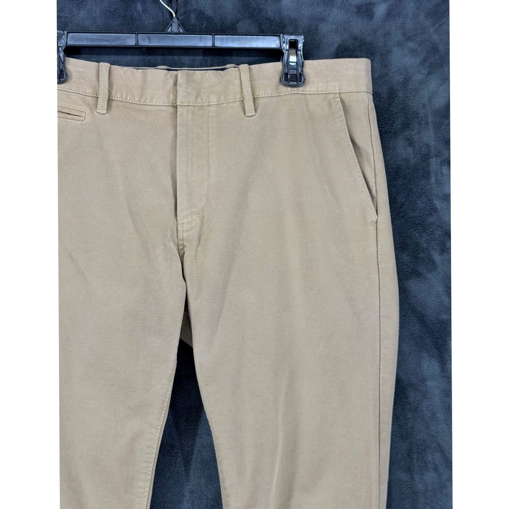 J.Crew J.CREW 484 Slim Fit Chinos Khaki Tan Cotton Blend Mens Pants W33 L30 Chino Slm Pnts Beige Slim Mens Size US 33 - 2 Thumbnail