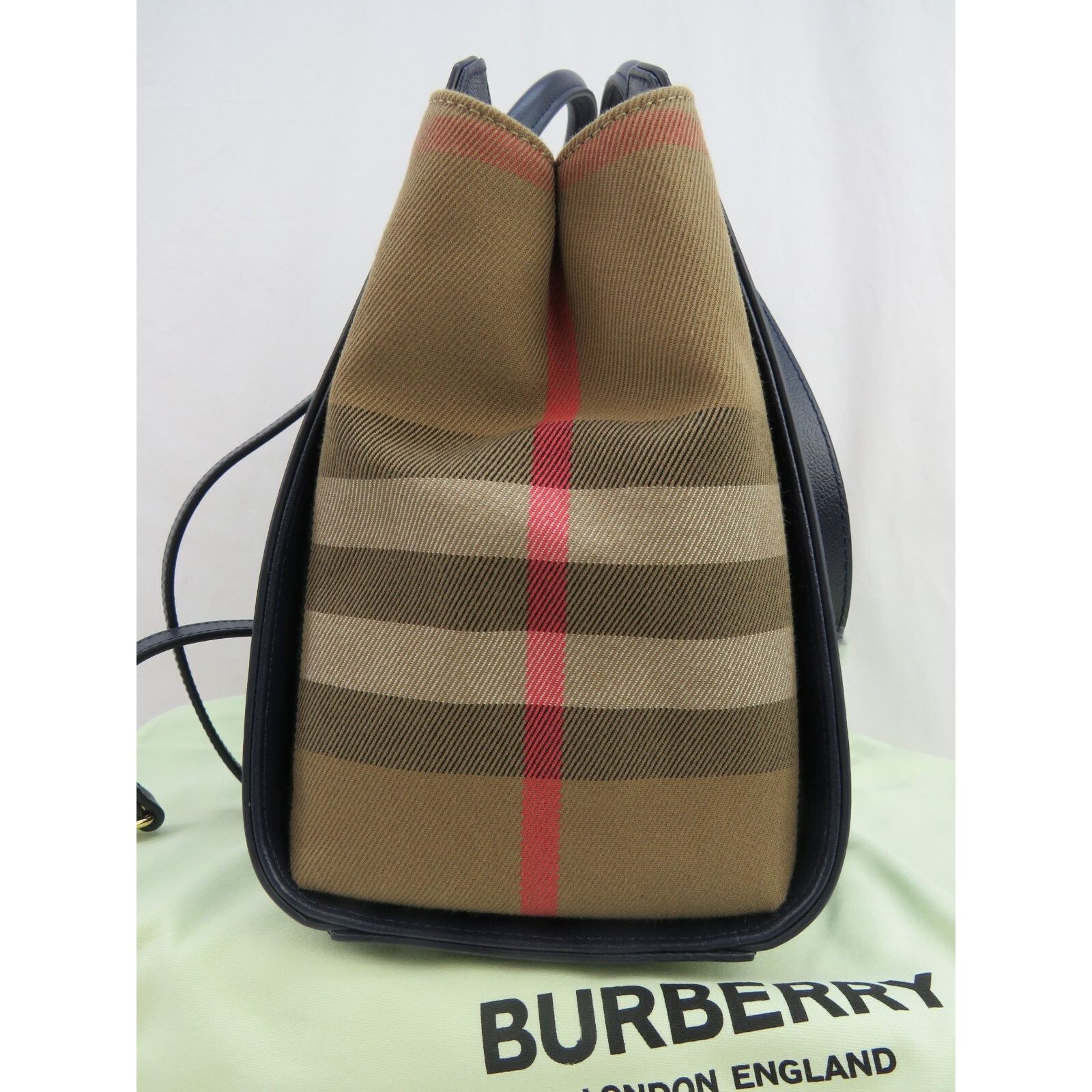 Burberry BURBERRY BANWELL BLACK LEATHER CHECK CANVAS HOULDER BAG $2K Size ONE SIZE - 3 Thumbnail