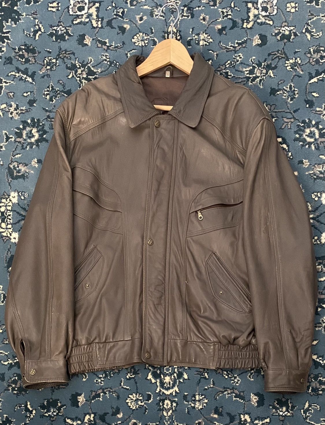 Vintage Vintage Brown Leather Jacket Size US L / EU 52-54 / 3 - 1 Thumbnail
