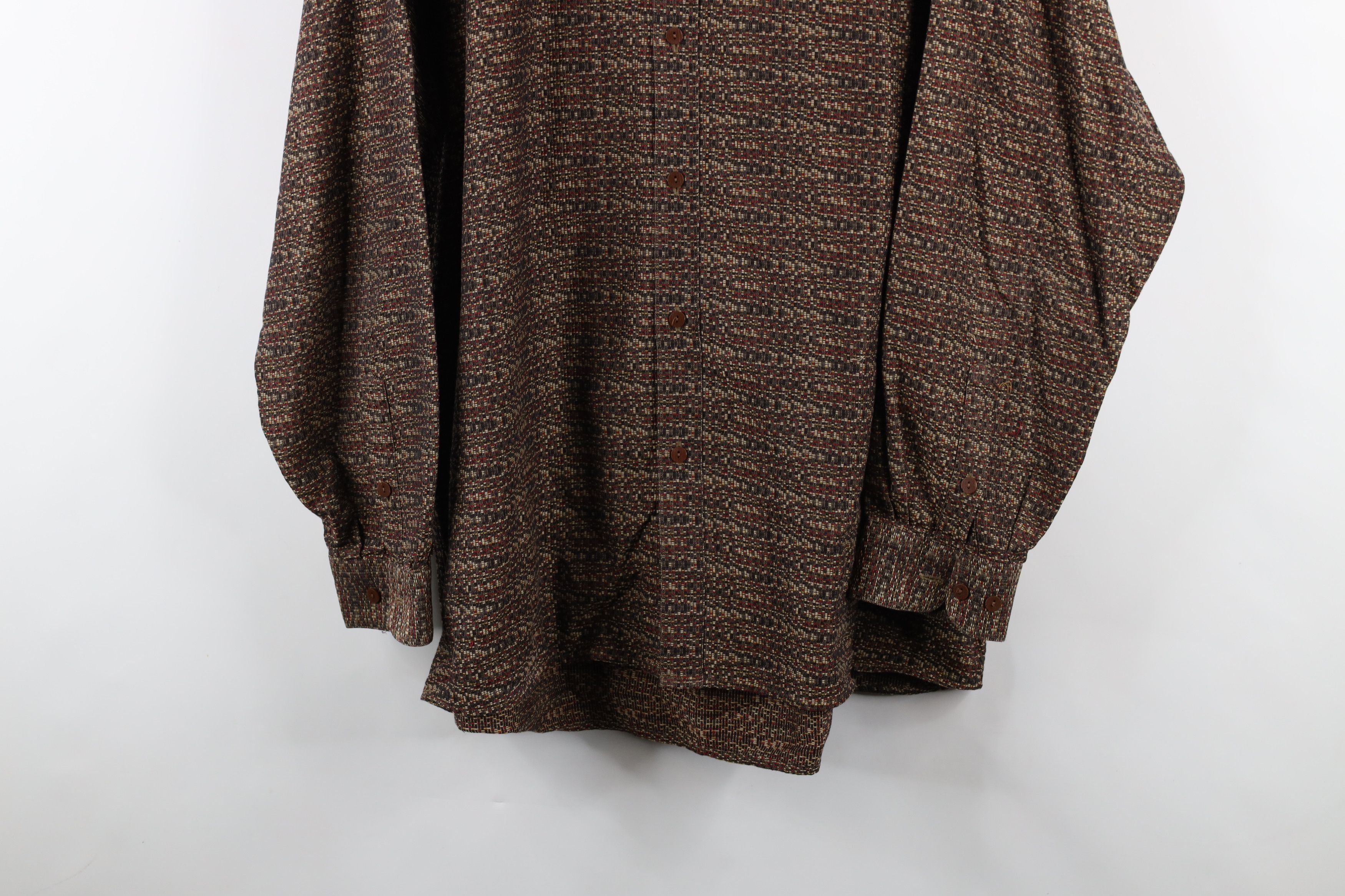 Vintage Vintage 90s Streetwear Jacquard Collared Button Down Shirt Size US XL / EU 56 / 4 - 3 Thumbnail