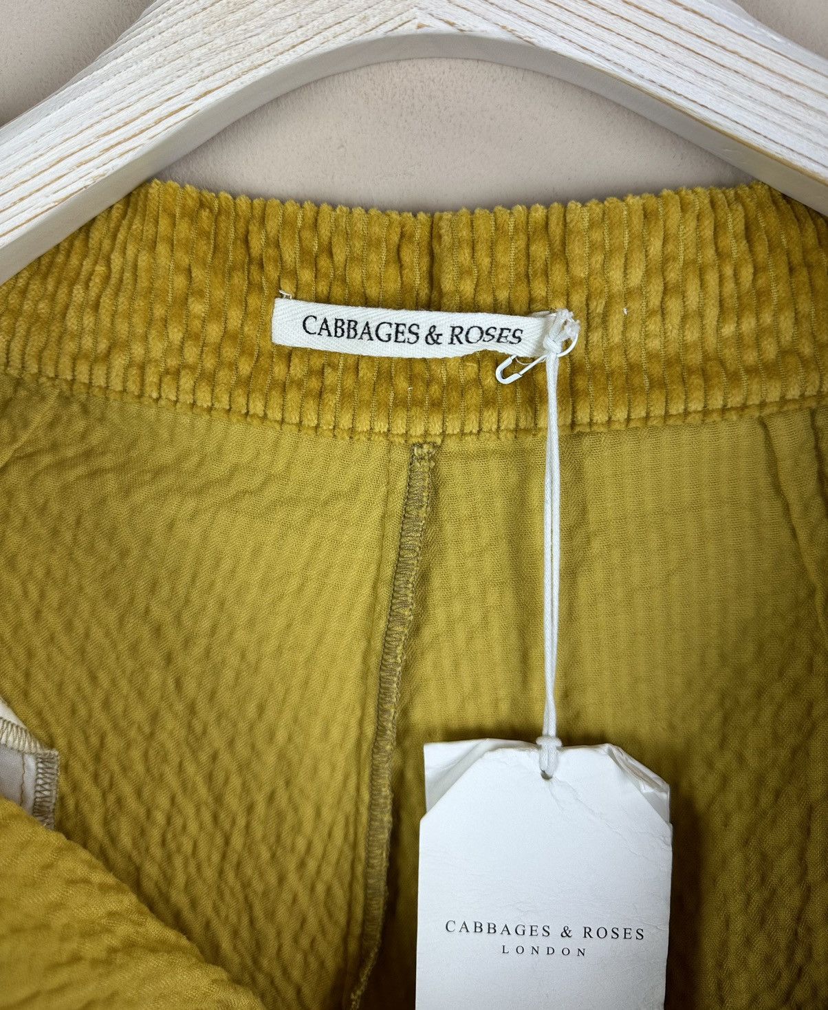 Margaret Howell CABBAGES & ROSES Yellow Corduroy Wide Cropped Trousers Pants Size 27" / US 4 / IT 40 - 8 Thumbnail