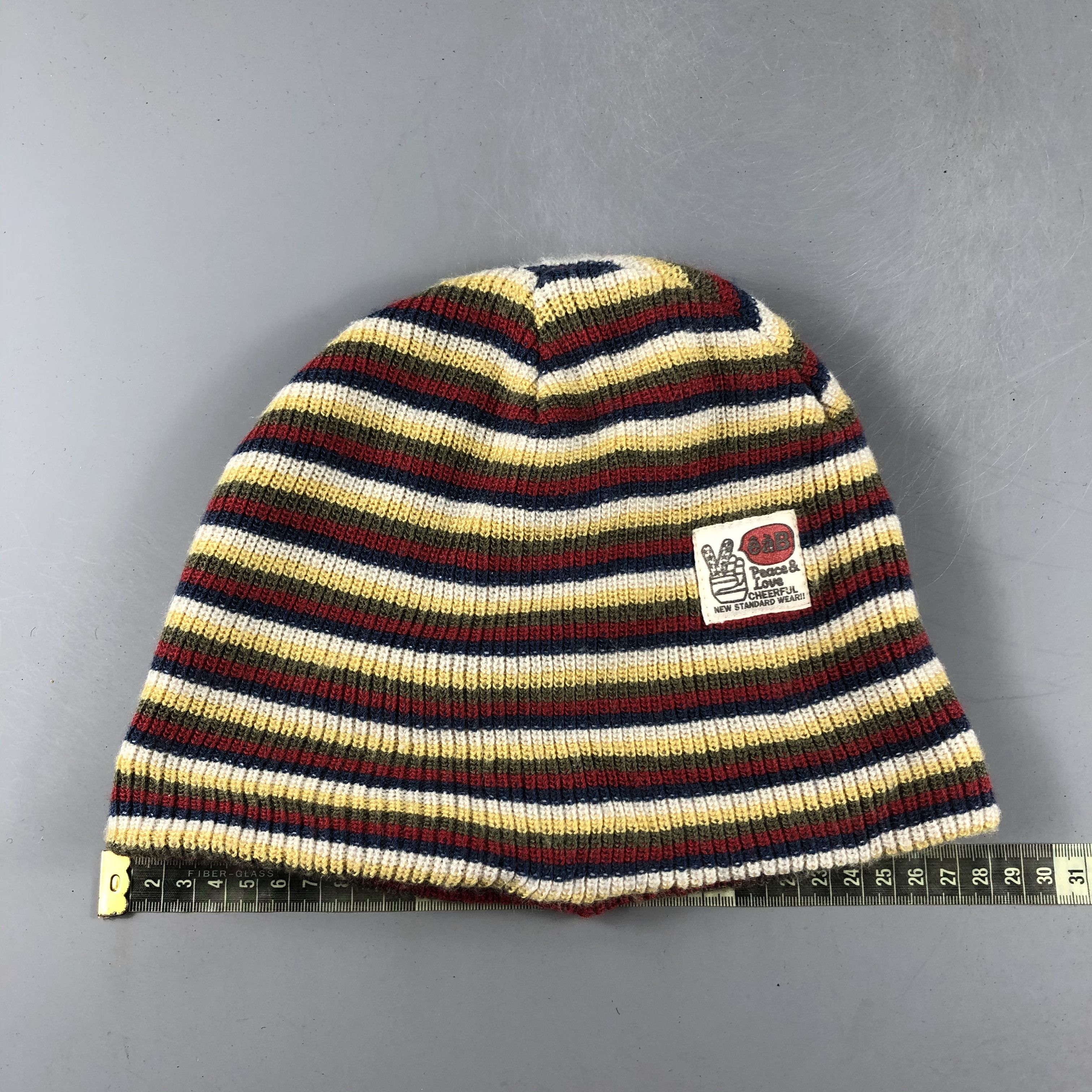 Vintage Eab Stripe Cuffless Beanie Snow Hat Snow Cap -D315 Size ONE SIZE - 3 Thumbnail