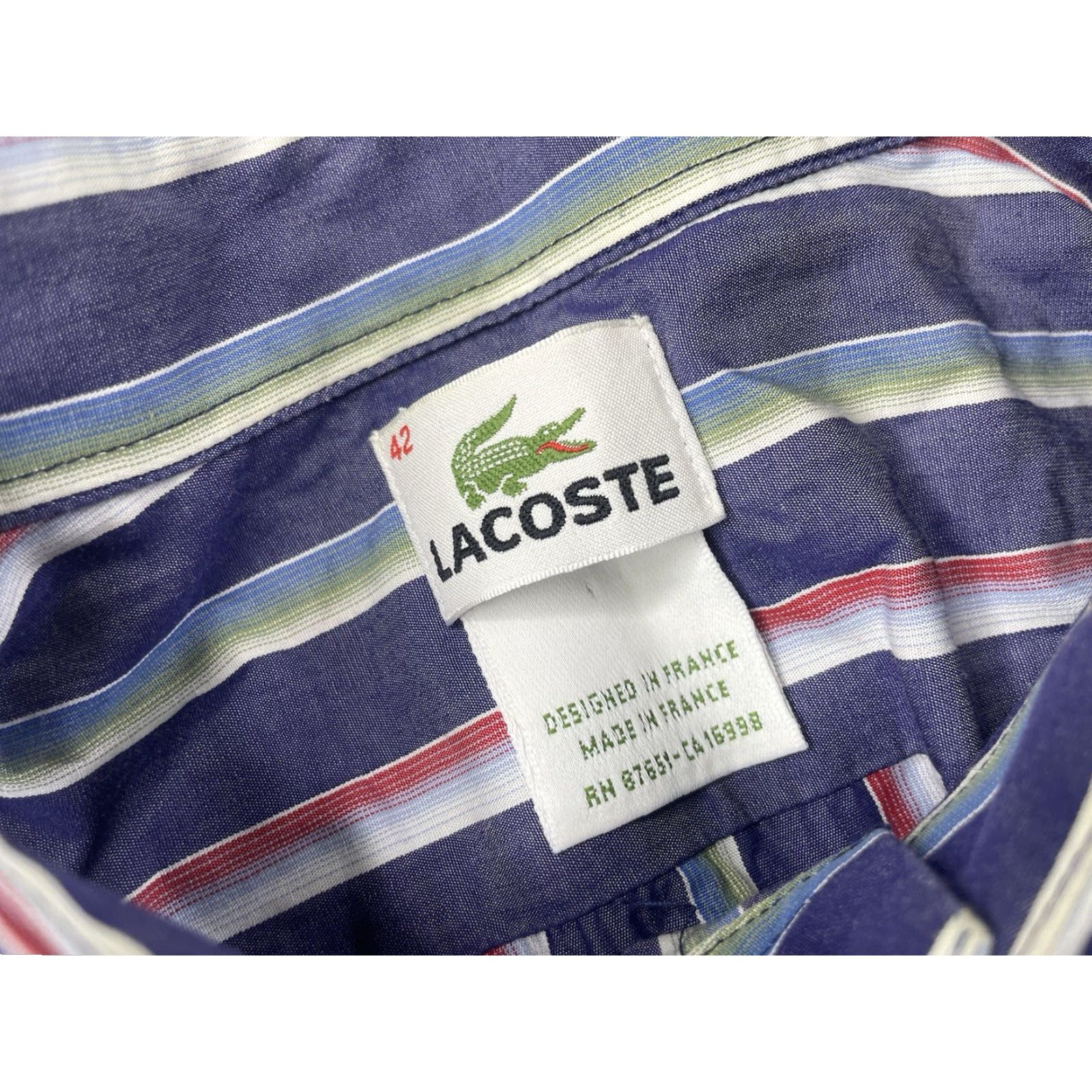 Lacoste Lacoste Striped Casual Button-Down Long Sleeve Shirt Men’s Size 42 Multicolor Size US XL / EU 56 / 4 - 3 Thumbnail