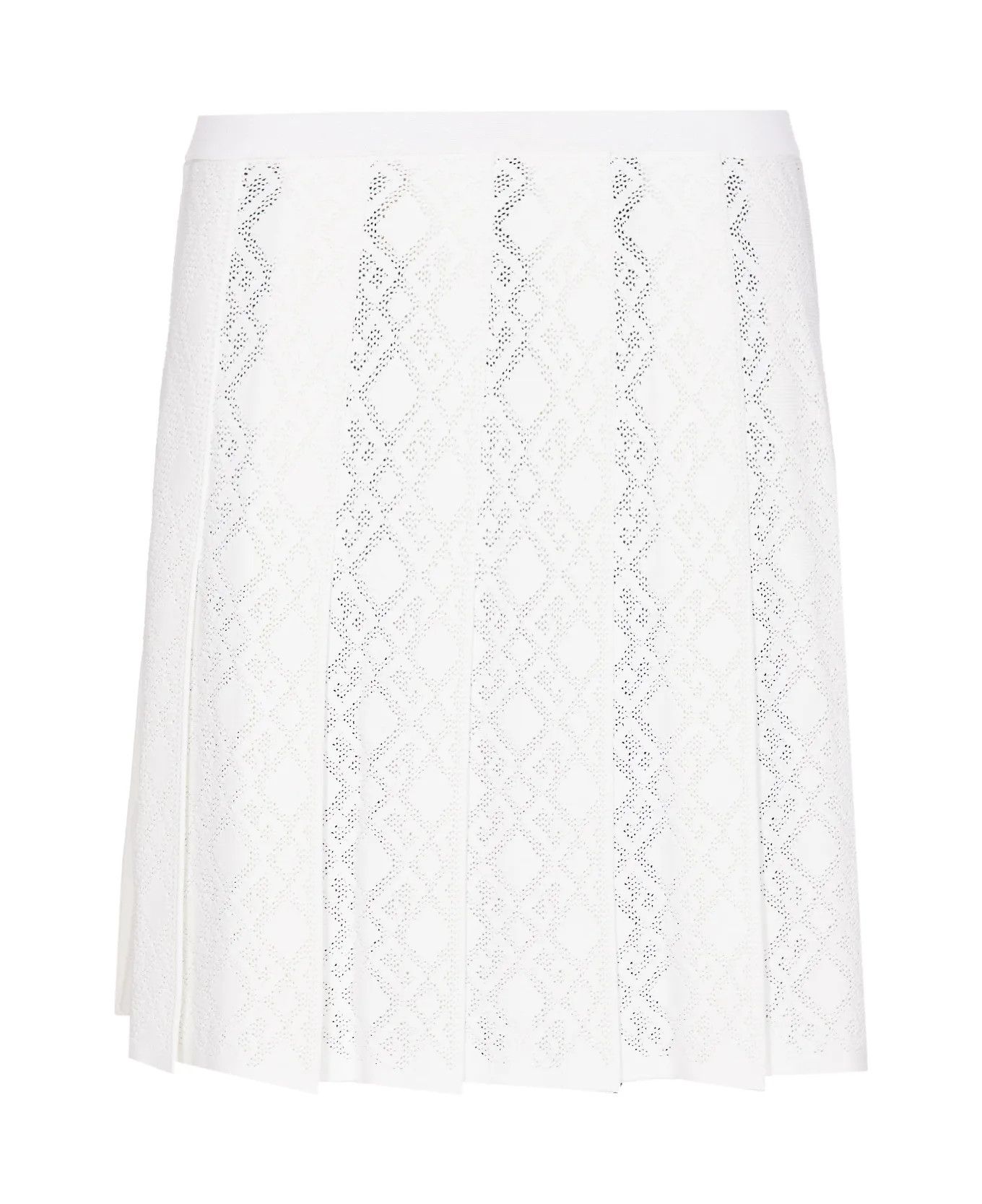 Givenchy o1n1vont0326 Pleated Monogram Skirt in White Size 25" / US 0 / IT 36 - 1 Thumbnail