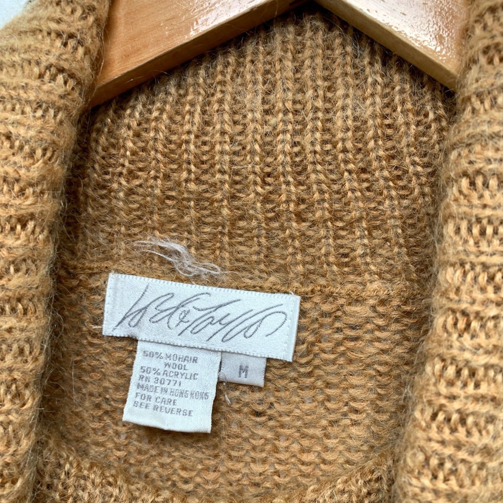Lord & Taylor VINTAGE LORD & TAYLOR Sweater Men Medium Cable Knit Turtleneck Brown Mohair Wool Knit Pullover Christmas Winter Casual Mens Size US M / EU 48-50 / 2 - 4 Thumbnail