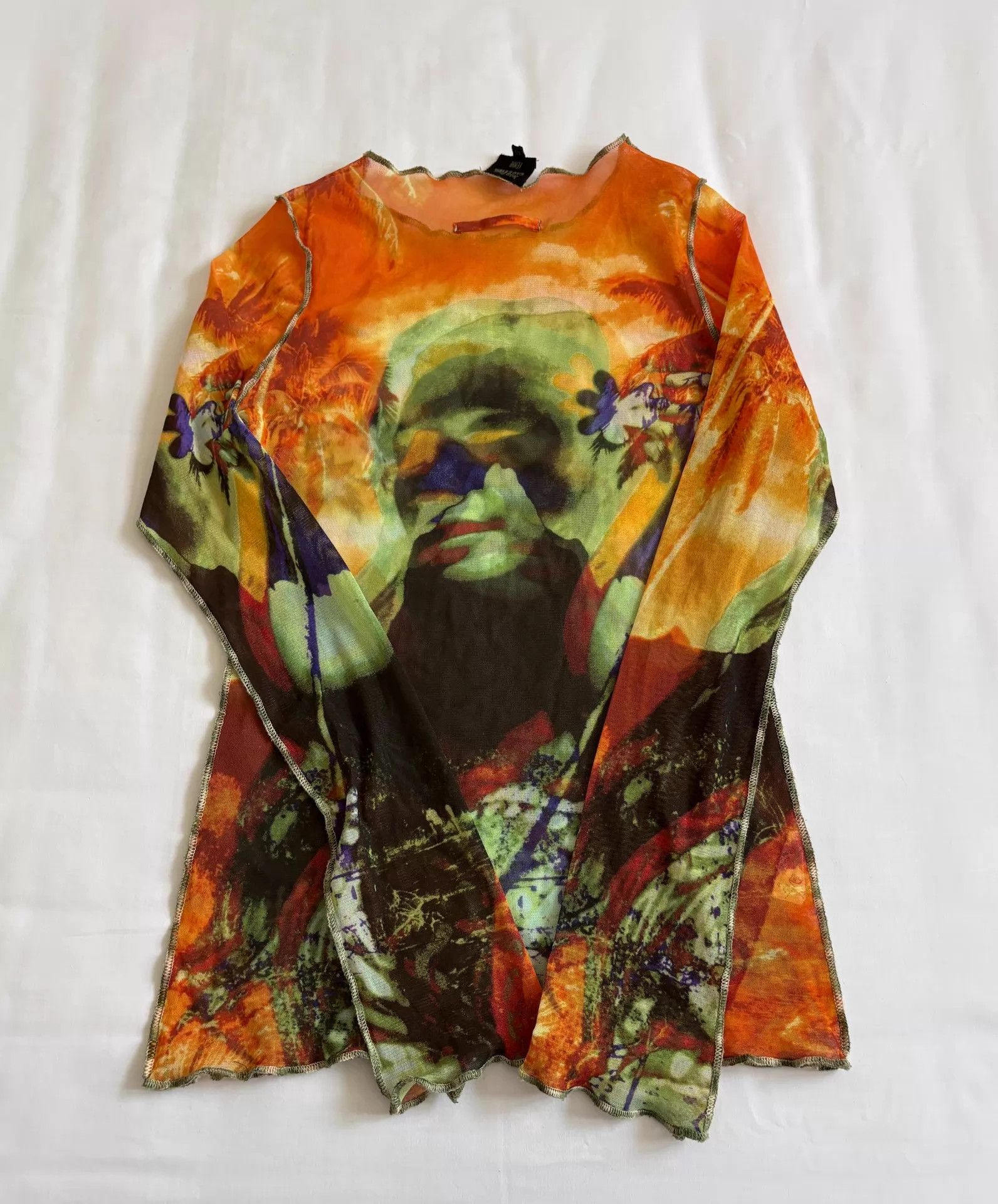 Jean Paul Gaultier JP Gaultier Vintage Sheer Floral Portrait Blouse Size S / US 4 / IT 40 - 9 Thumbnail