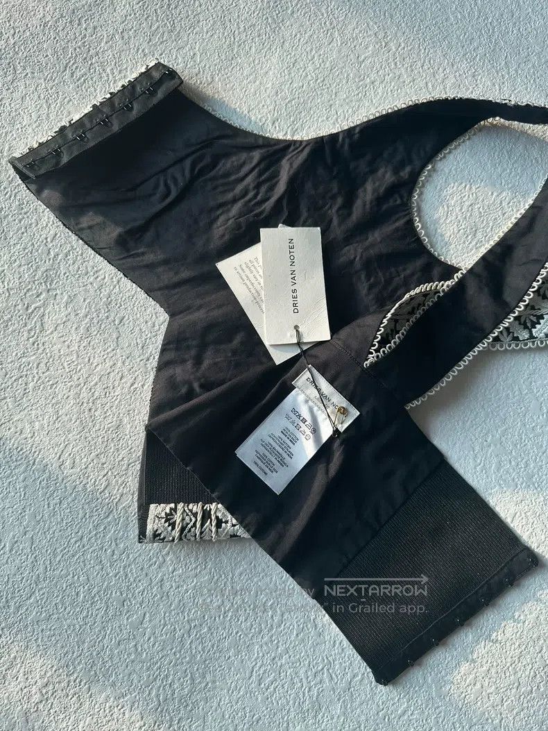 Dries Van Noten Dries Van Noten Black heavy embroidery vest Size XS / US 0-2 / IT 36-38 - 3 Thumbnail