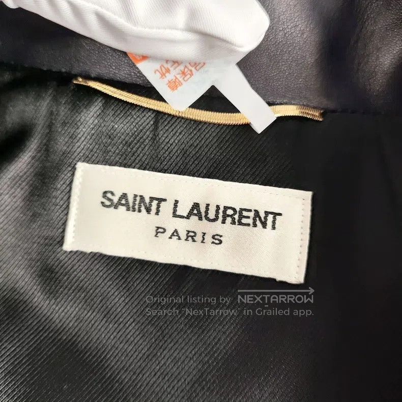 Saint Laurent Paris Saint Laurent Paris Navy Blue Leather Jacket Size XS / US 0-2 / IT 36-38 - 3 Thumbnail