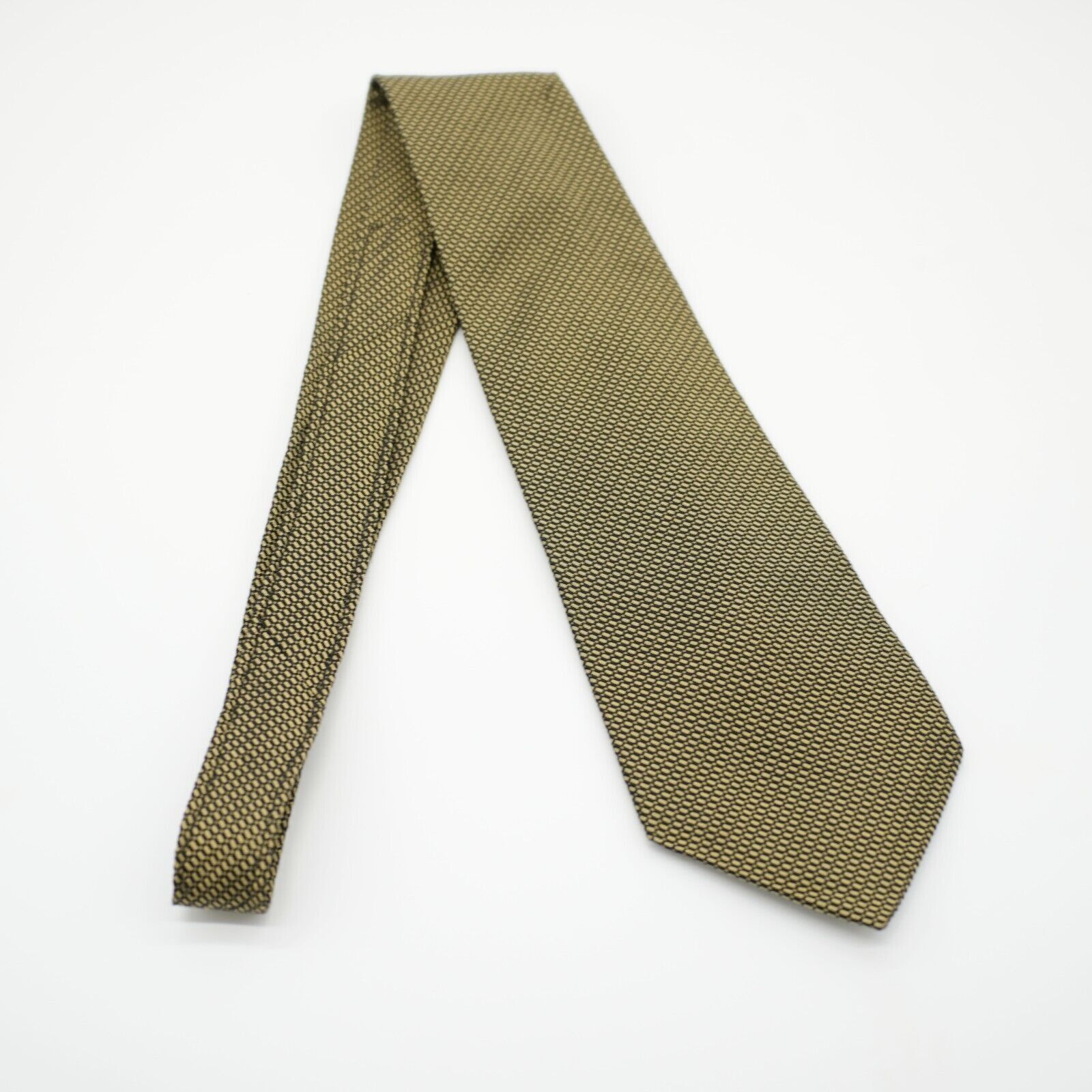 Countess Mara Countess Mara Gold Black Geometric Woven Wide Silk Tie Size ONE SIZE - 2 Thumbnail