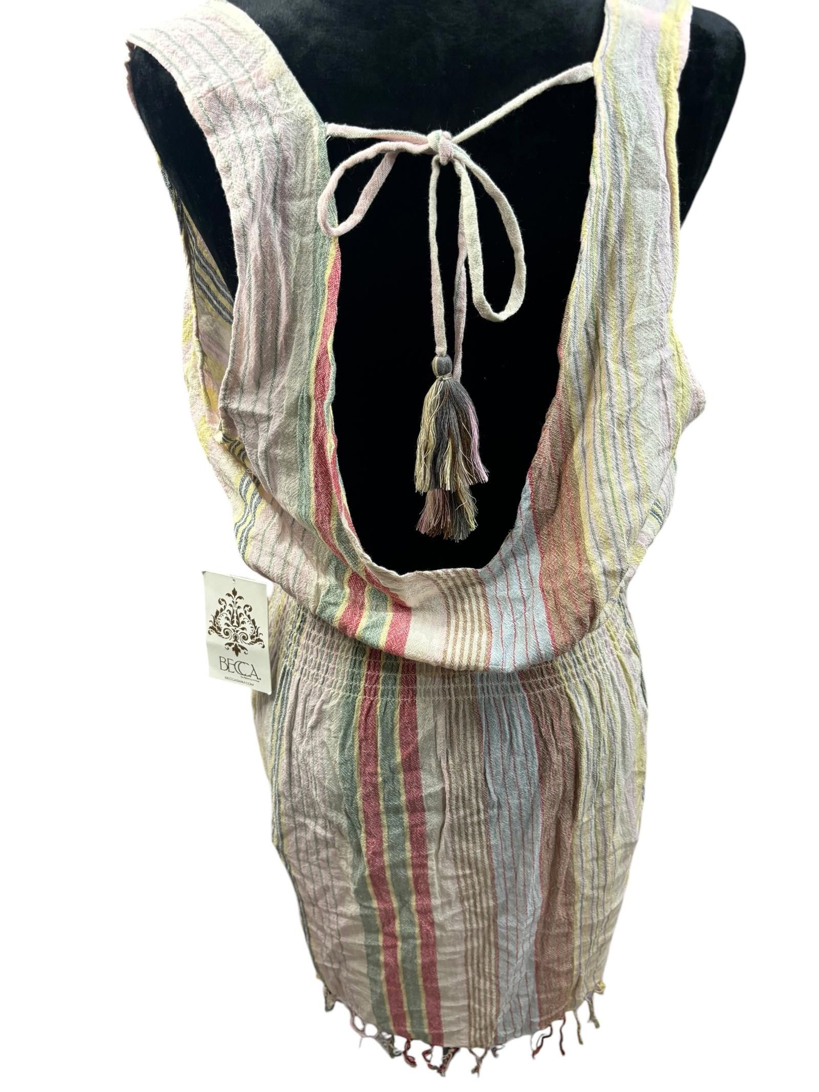 Designer Becca - Stylish Multi-Striped Boho Chic Romper Size L / US 10 / IT 46 - 2 Thumbnail
