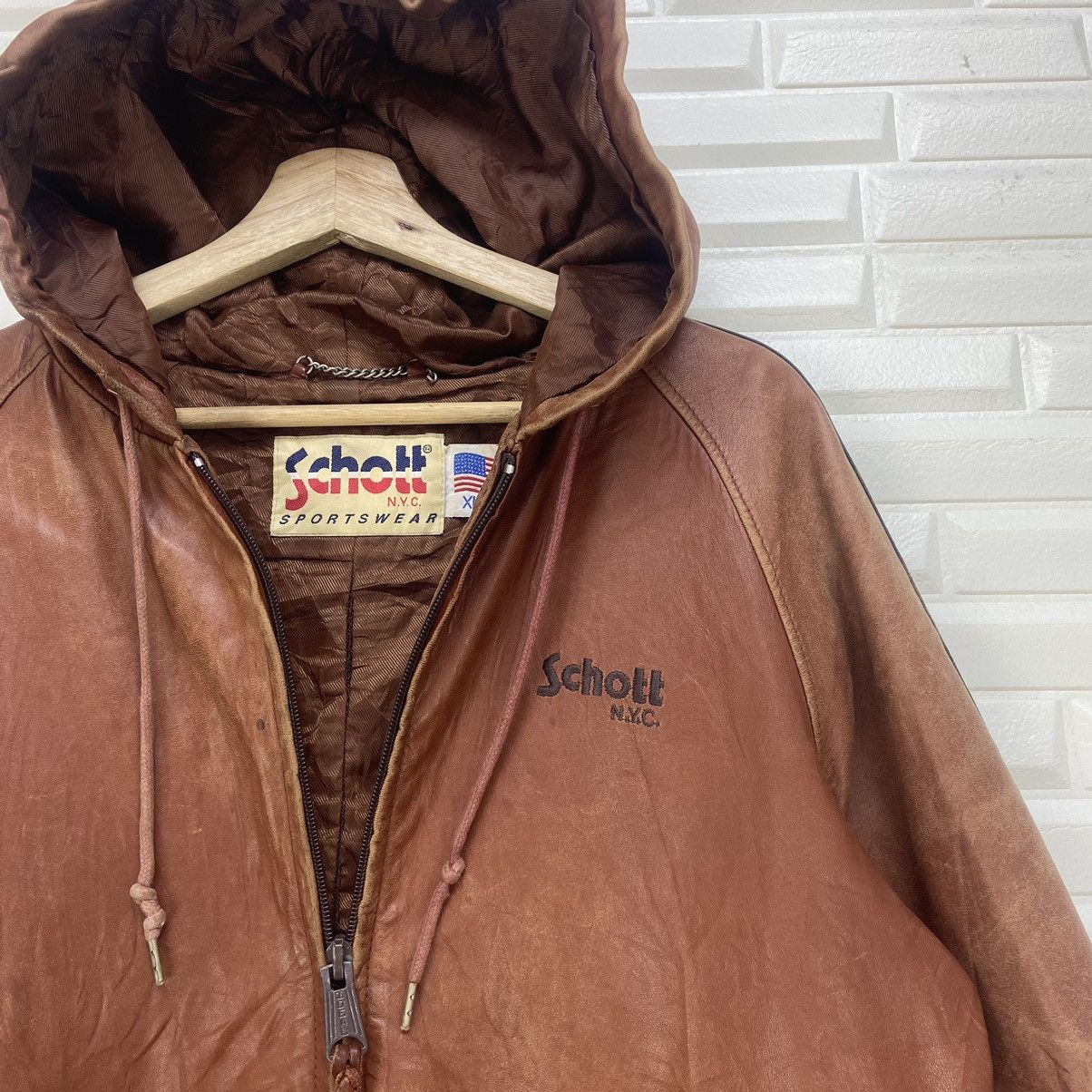 Schott Schott N.Y.C Sportswear Sheep Skin Genuine Leather Jacket Size US S / EU 44-46 / 1 - 4 Thumbnail